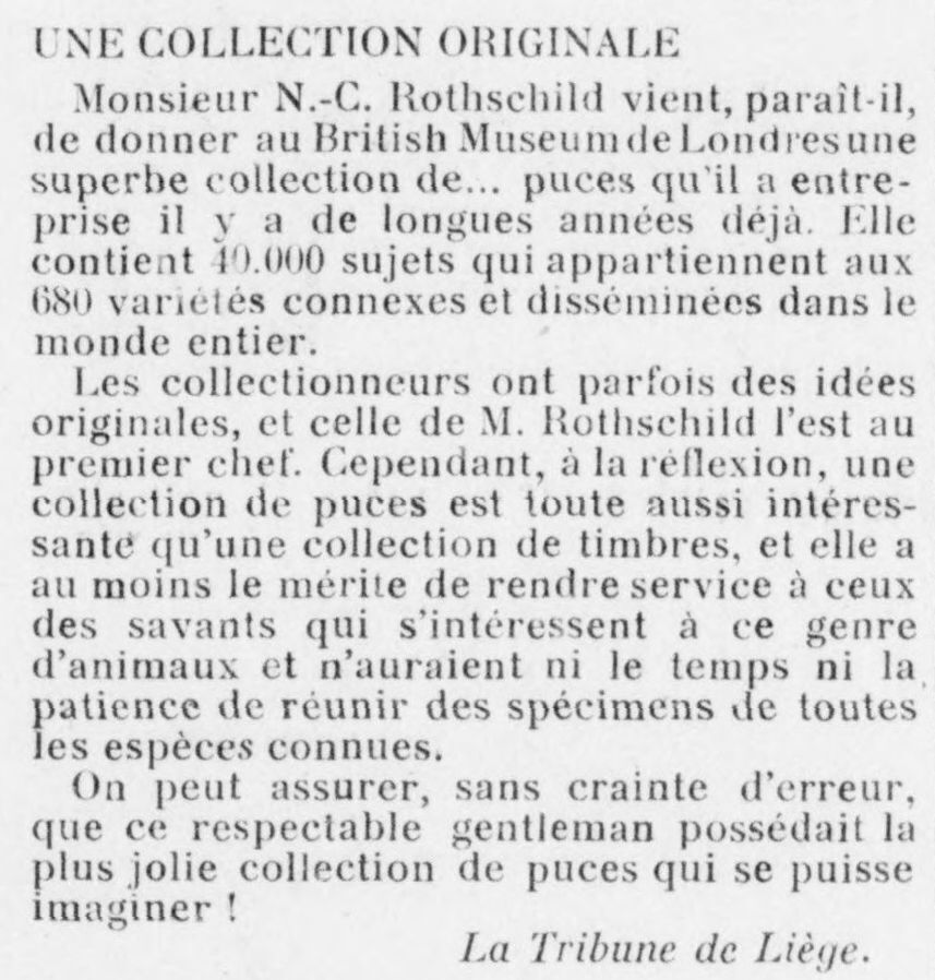 Le Funi 1925 04 26 art 03 N C Rotschild entomologiste 3