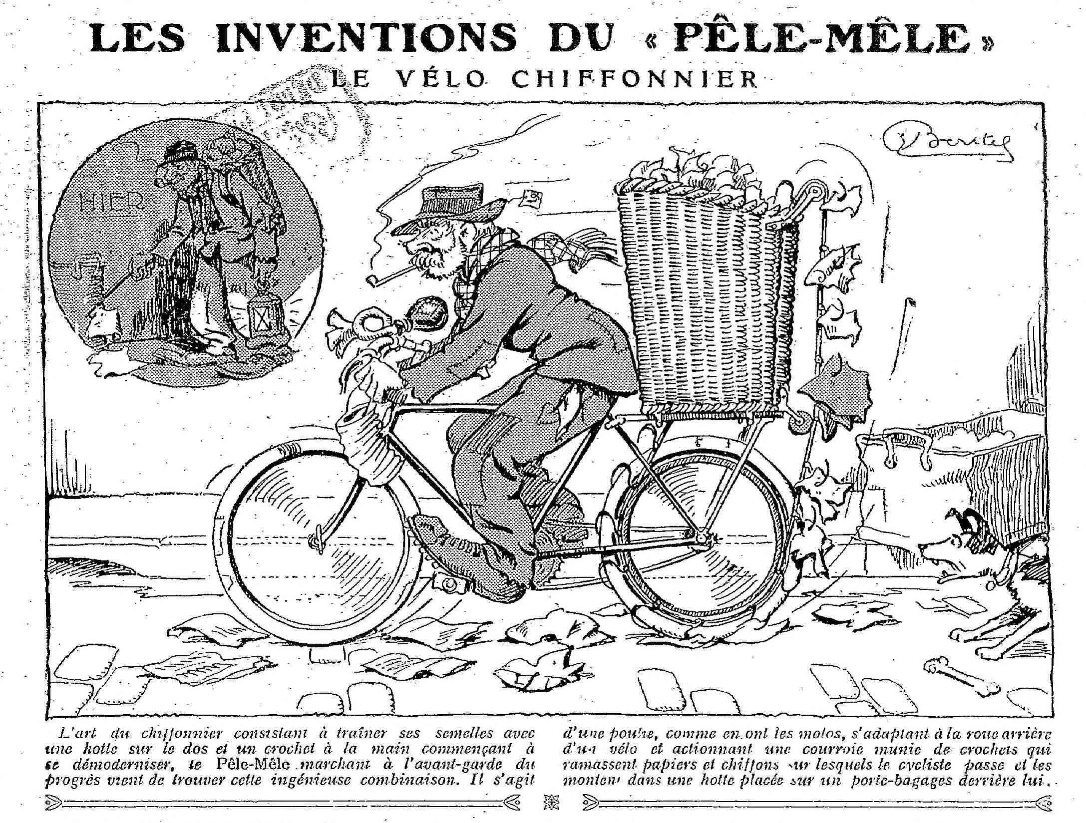 Le Pêle mêle 1925 04 26 art 02 linvention du Pêle Mêle le vélo chiffonnier 2