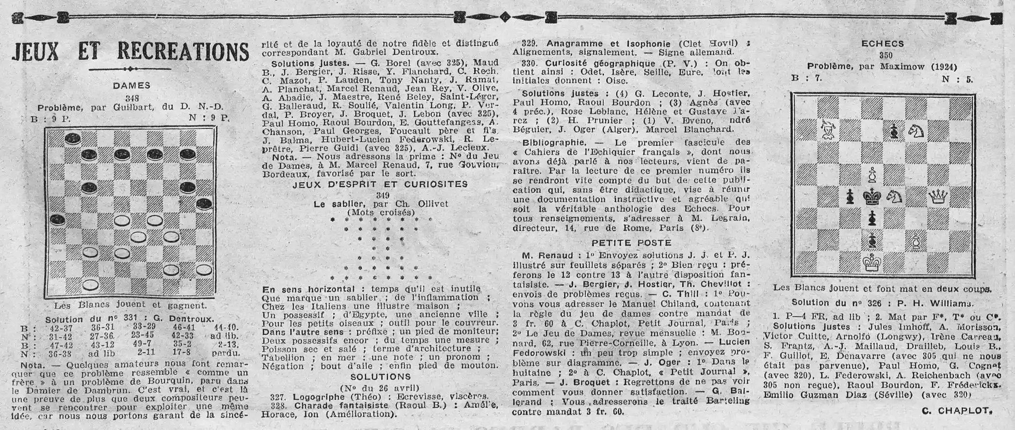 Le Petit journal illustré 1925 05 24 La Bignole's weekly recreations