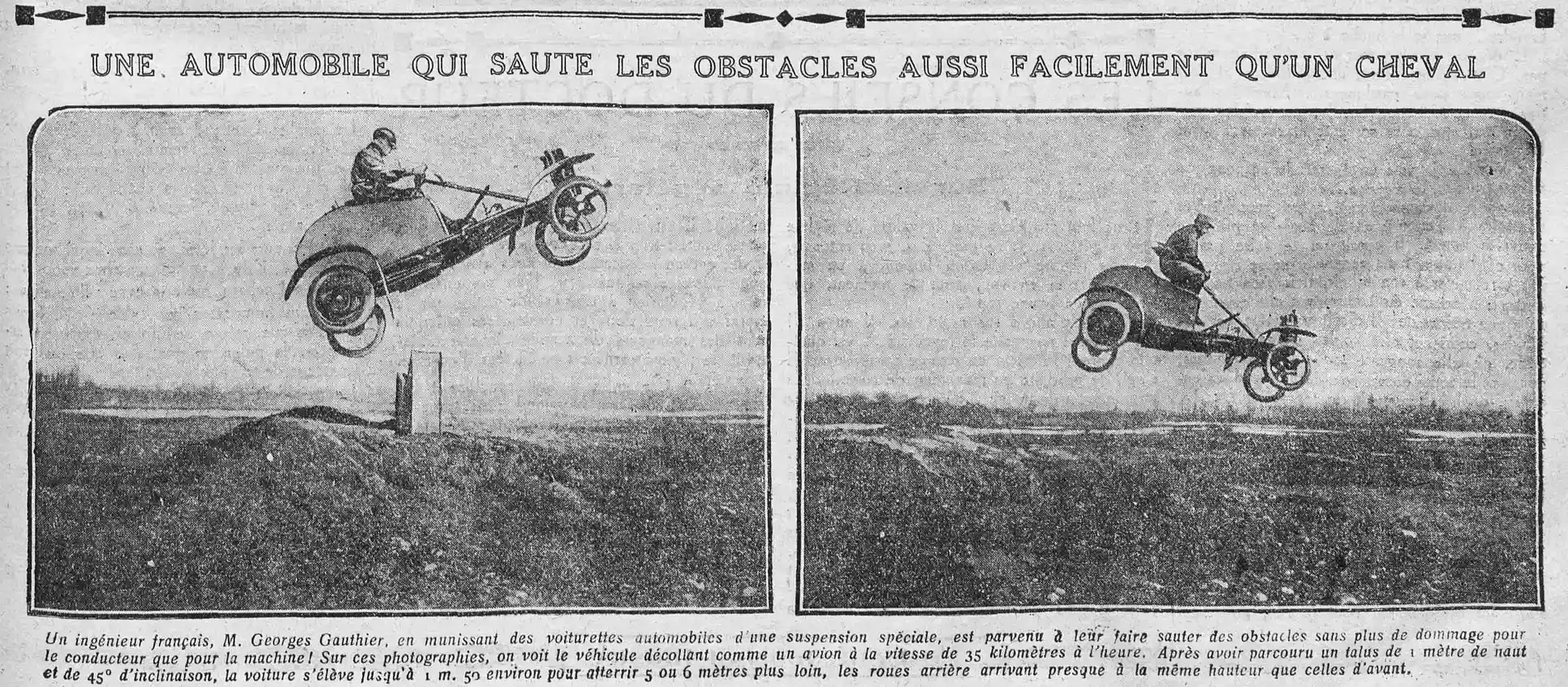Le Petit journal illustré 1925 05 24 art 03 la voiture qui saute les obstacles comme un cheval