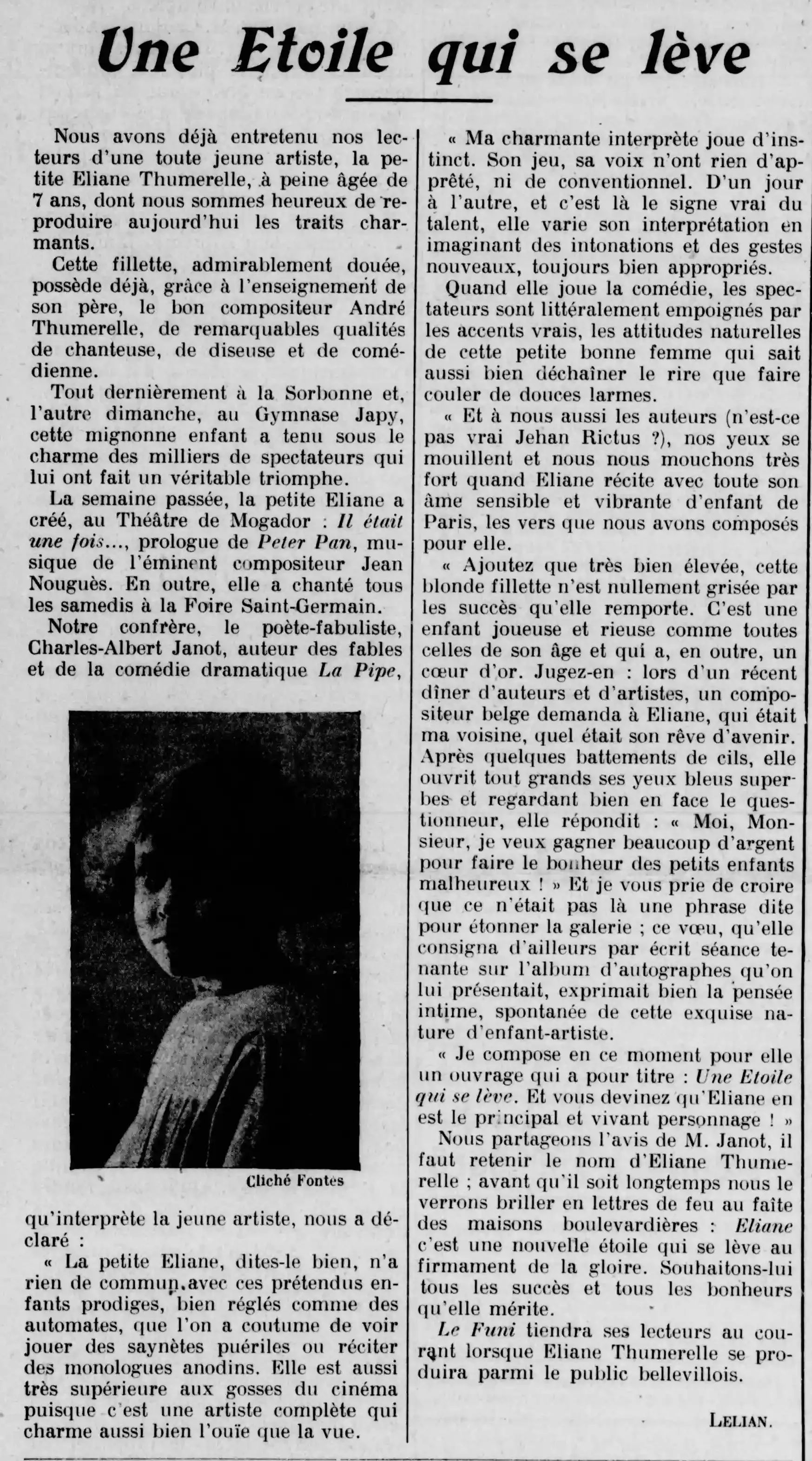 Le Funi 1925 05 31 art 01 a rising star