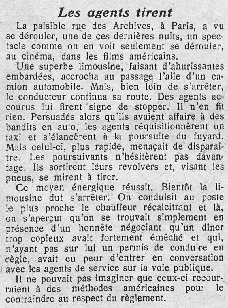 Petit_journal_illustré_1925_05_31 Officers shoot, a spectacle worthy of an American film