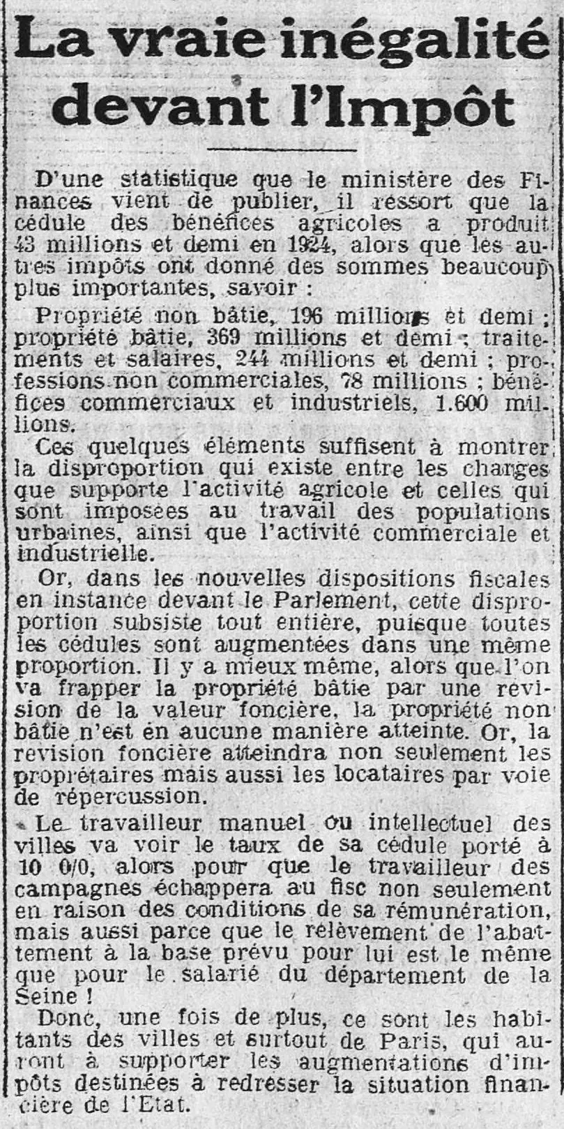 La Presse 195 06 08 la vraie inégalité devant limpôt 1