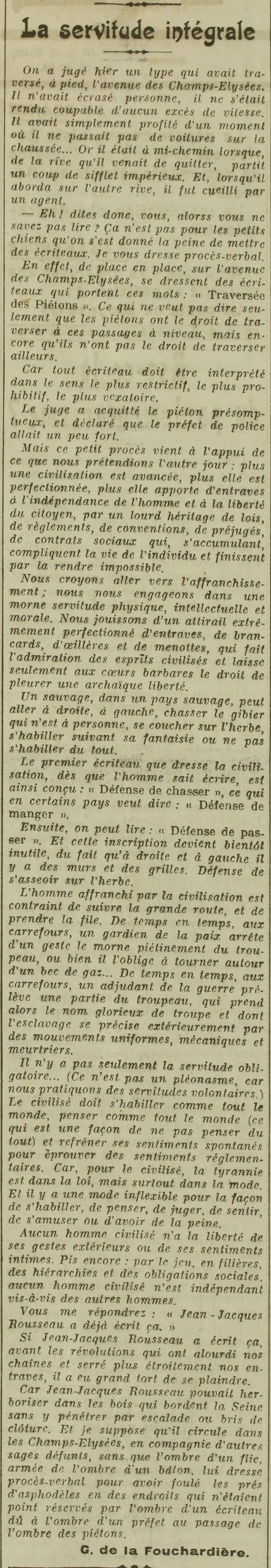 LOeuvre 1925 06 21The judge acquitted the presumptuous pedestrian - complete servitude
