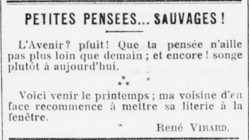 Le Funi 1925 06 21  Petites pensées sauvages René Virard