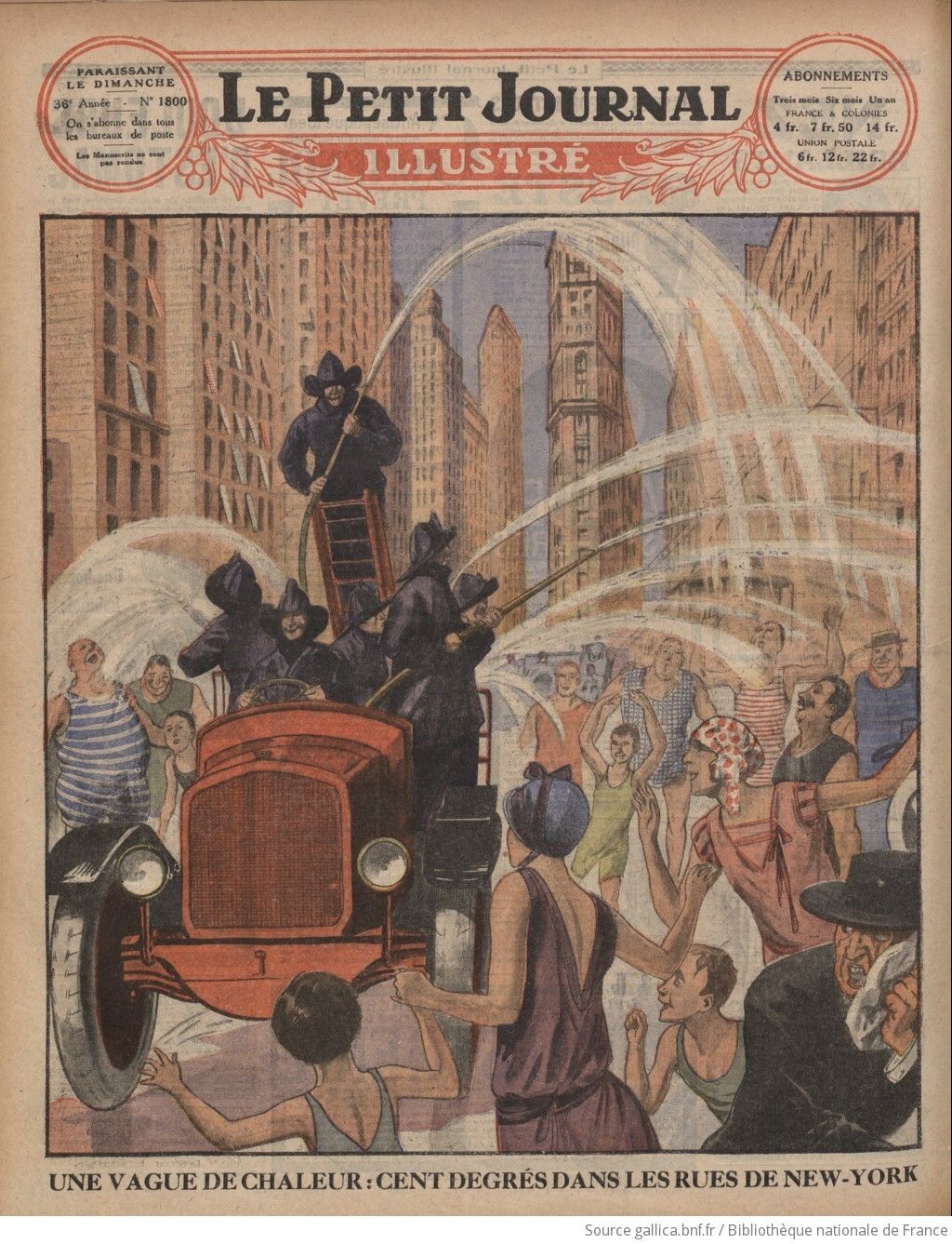 Le Petit journal illustré 1925 06 21  Pics de chaleur à New York 