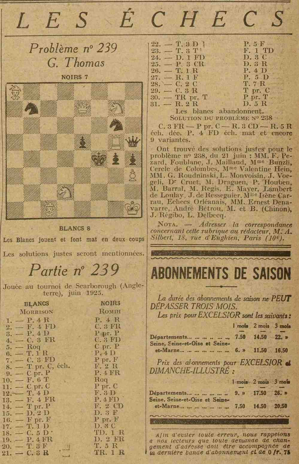 Excelsior 1925 06 28 art 06 partie déchecs n239 6