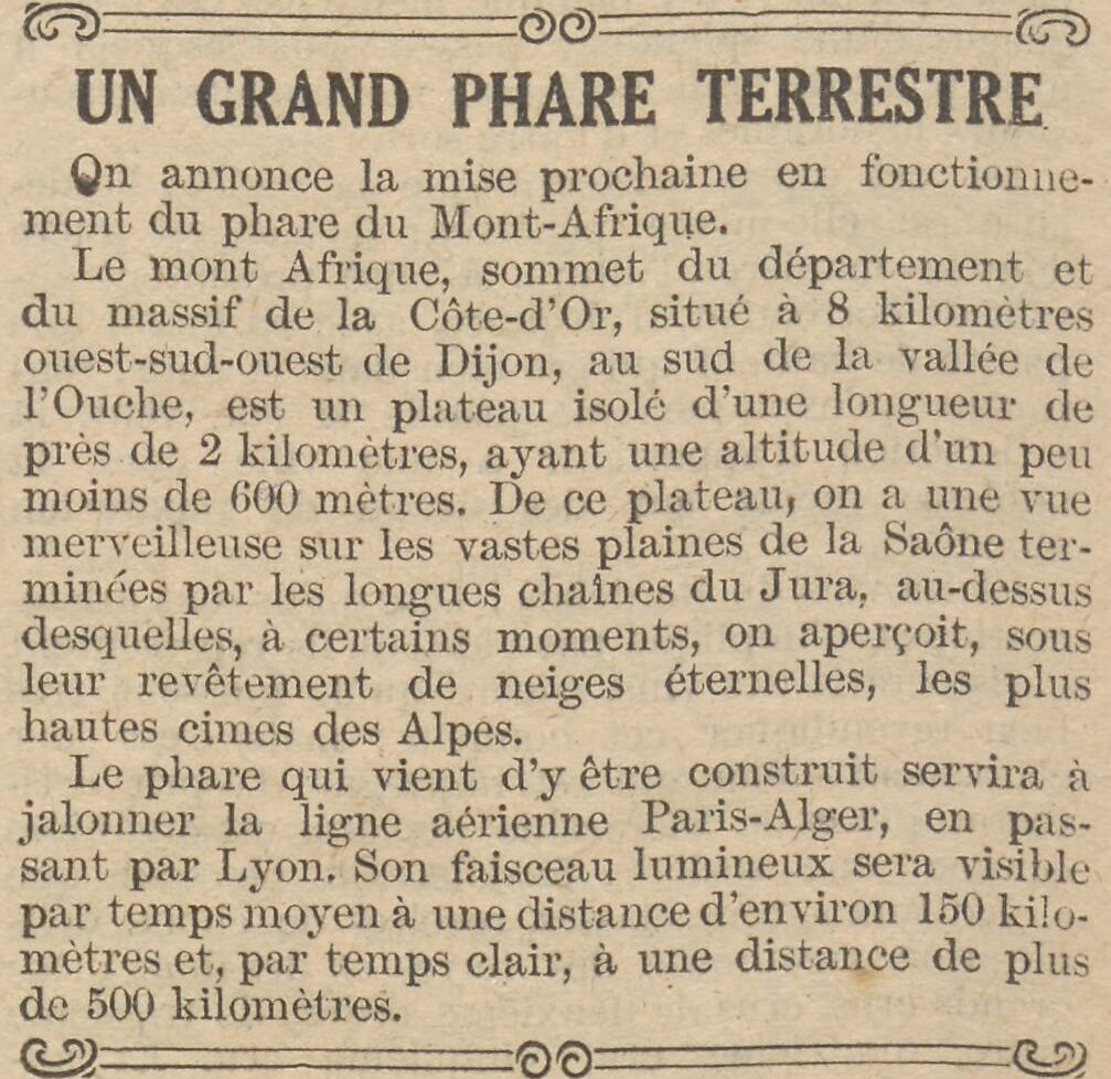 Le Petit écho de la mode 1925 06 28  le phare de Saint Affrique en Côte dOr