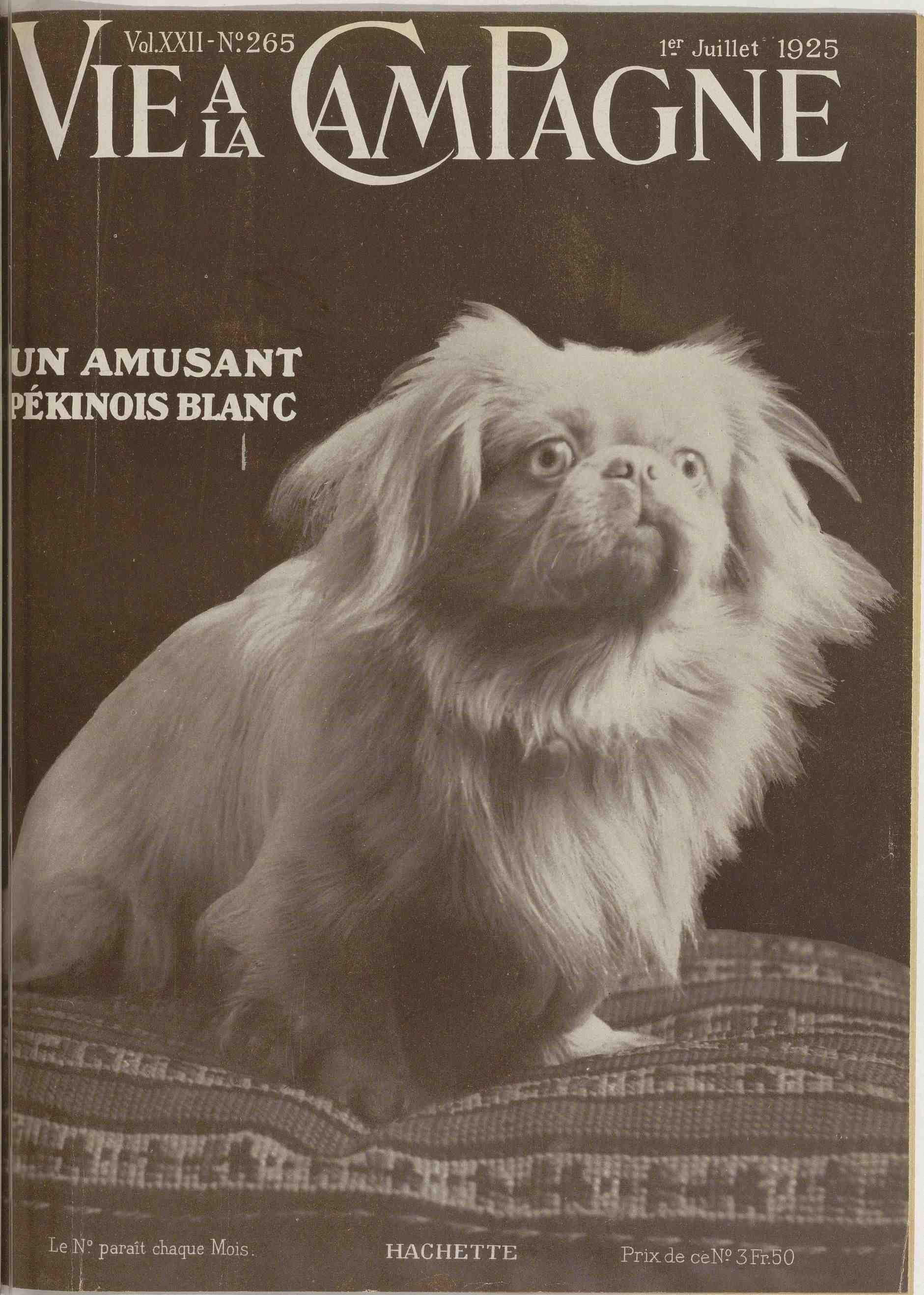 La Vie à la campagne 1925 07 12 en photo un pékinois blanc