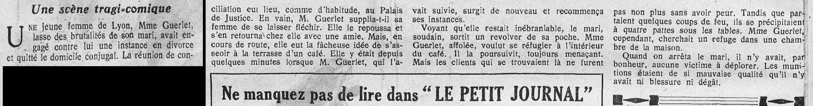 Le Petit journal illustré 1925 07 12 une scène tragi-comique à Lyon