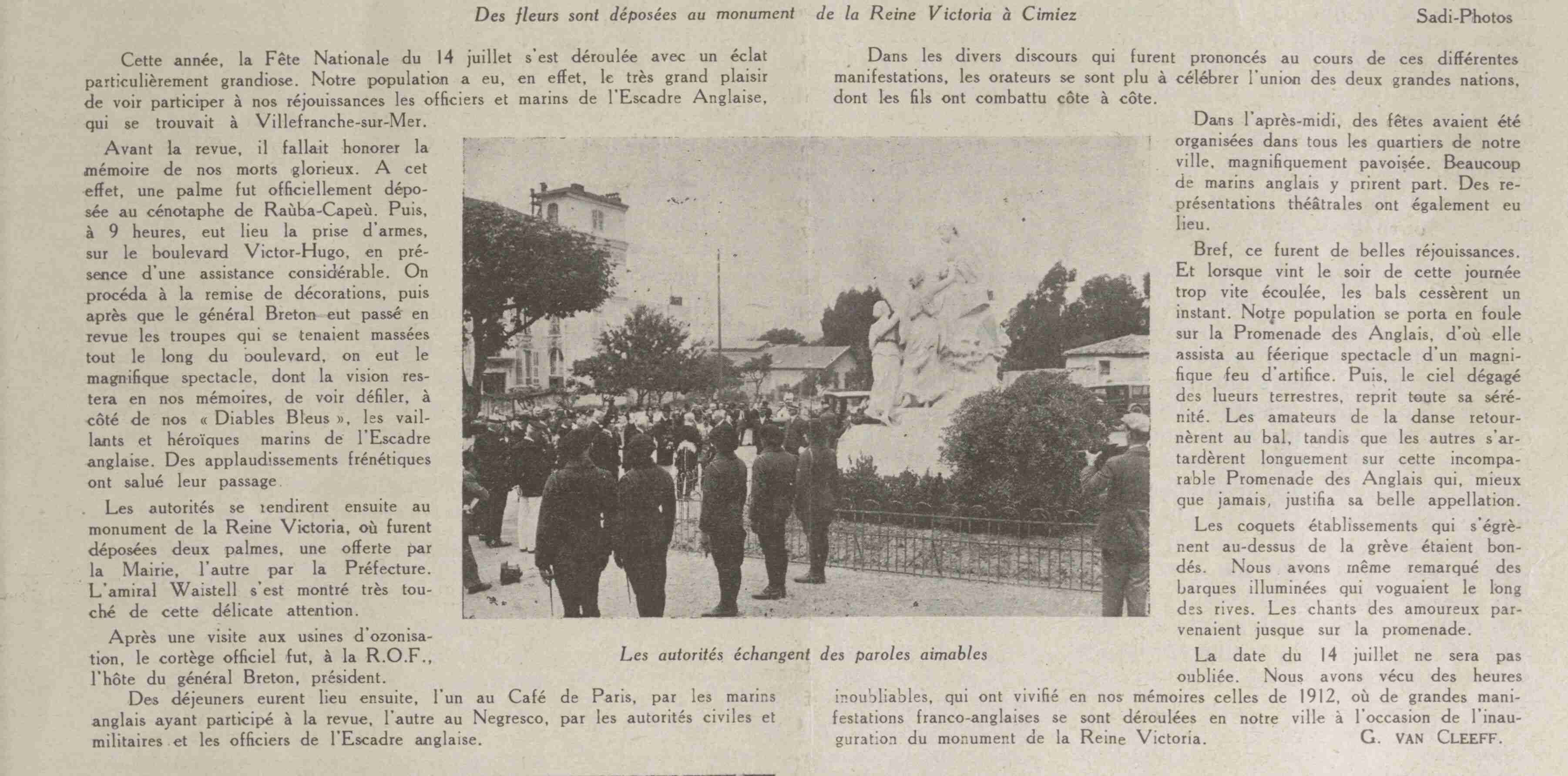 LÉclaireur du dimanche 1925 07 19  Le 14 juillet à Nice