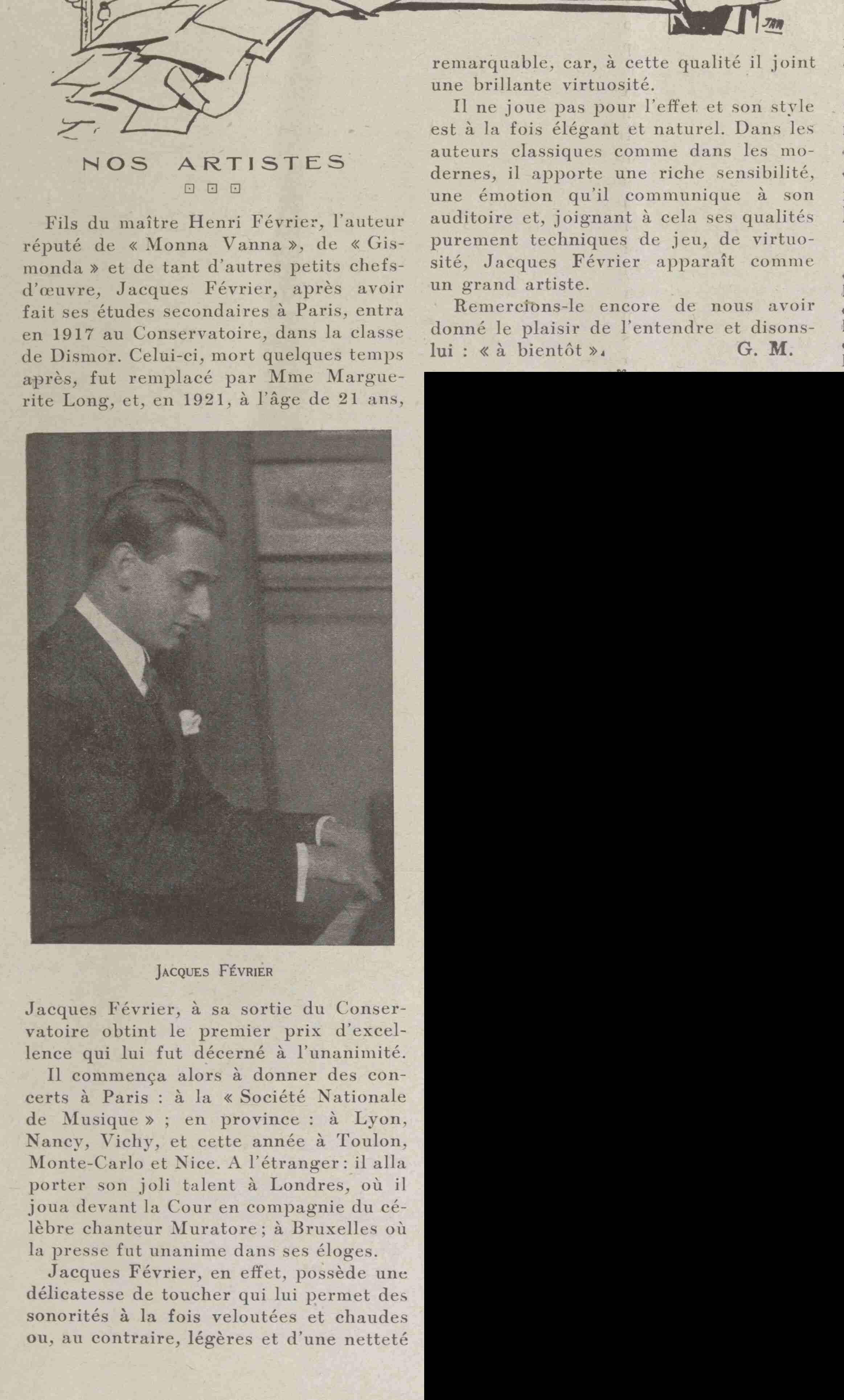 LÉclaireur du dimanche 1925 07 19  nos artistes jasques Février
