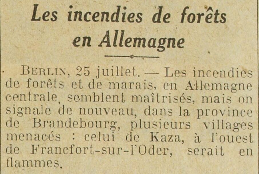 Excelsior 1925 07 26 forest fire in Germany