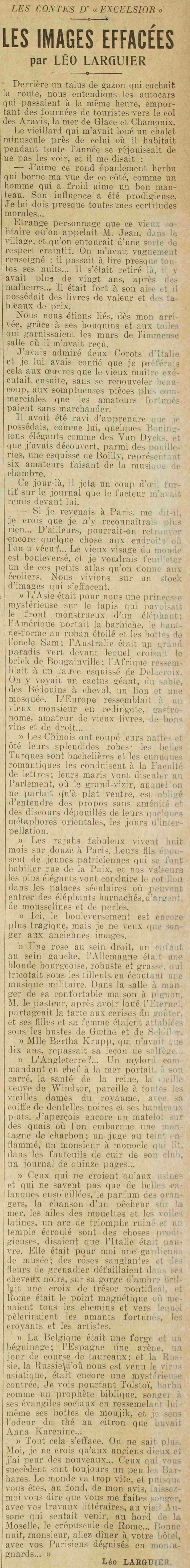 Excelsior 1925 07 26  les images effacées par Léo Larguier