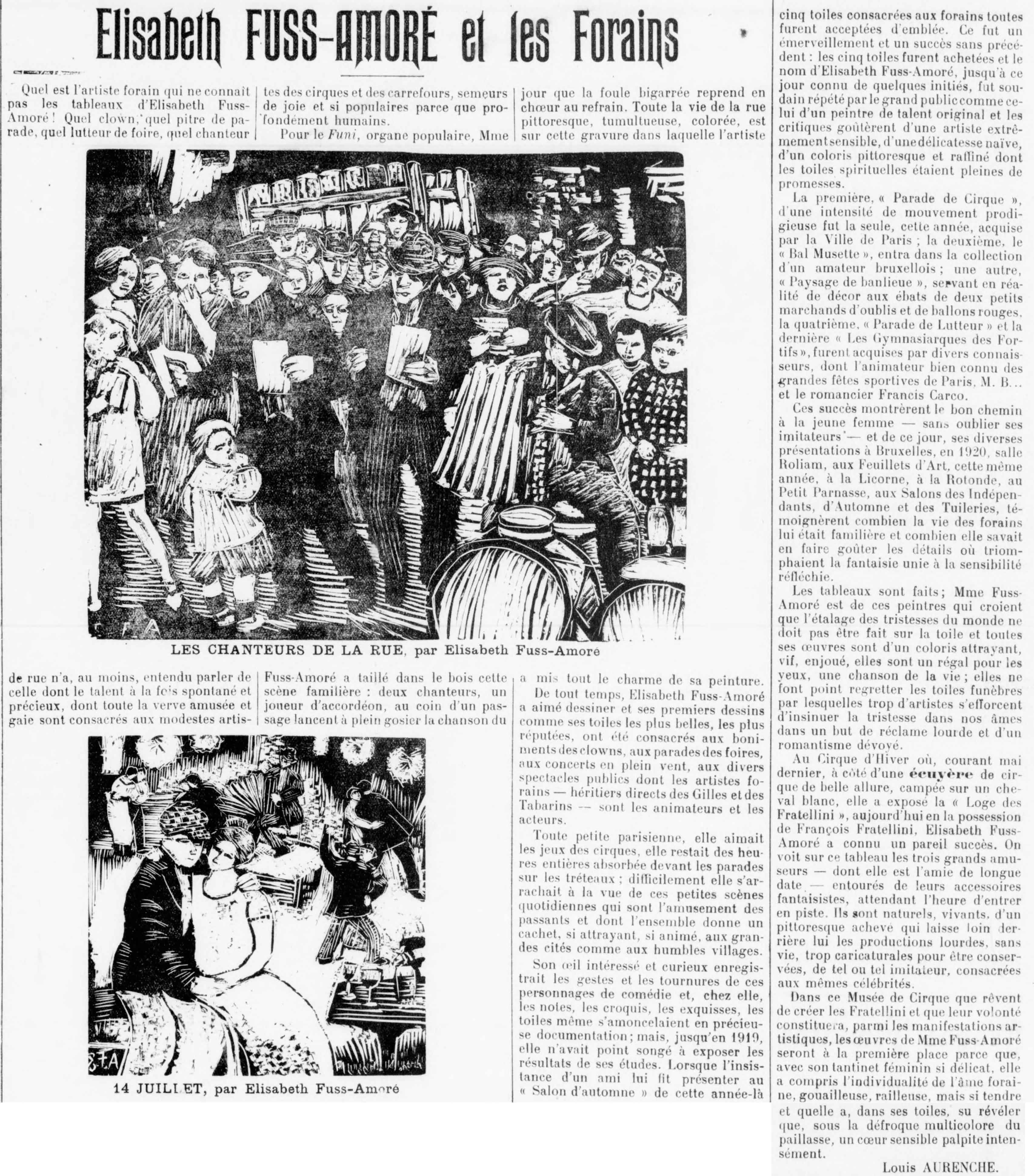 Le Funi 1925 07 26 art 02 Élisabeth Fuss Amoré
