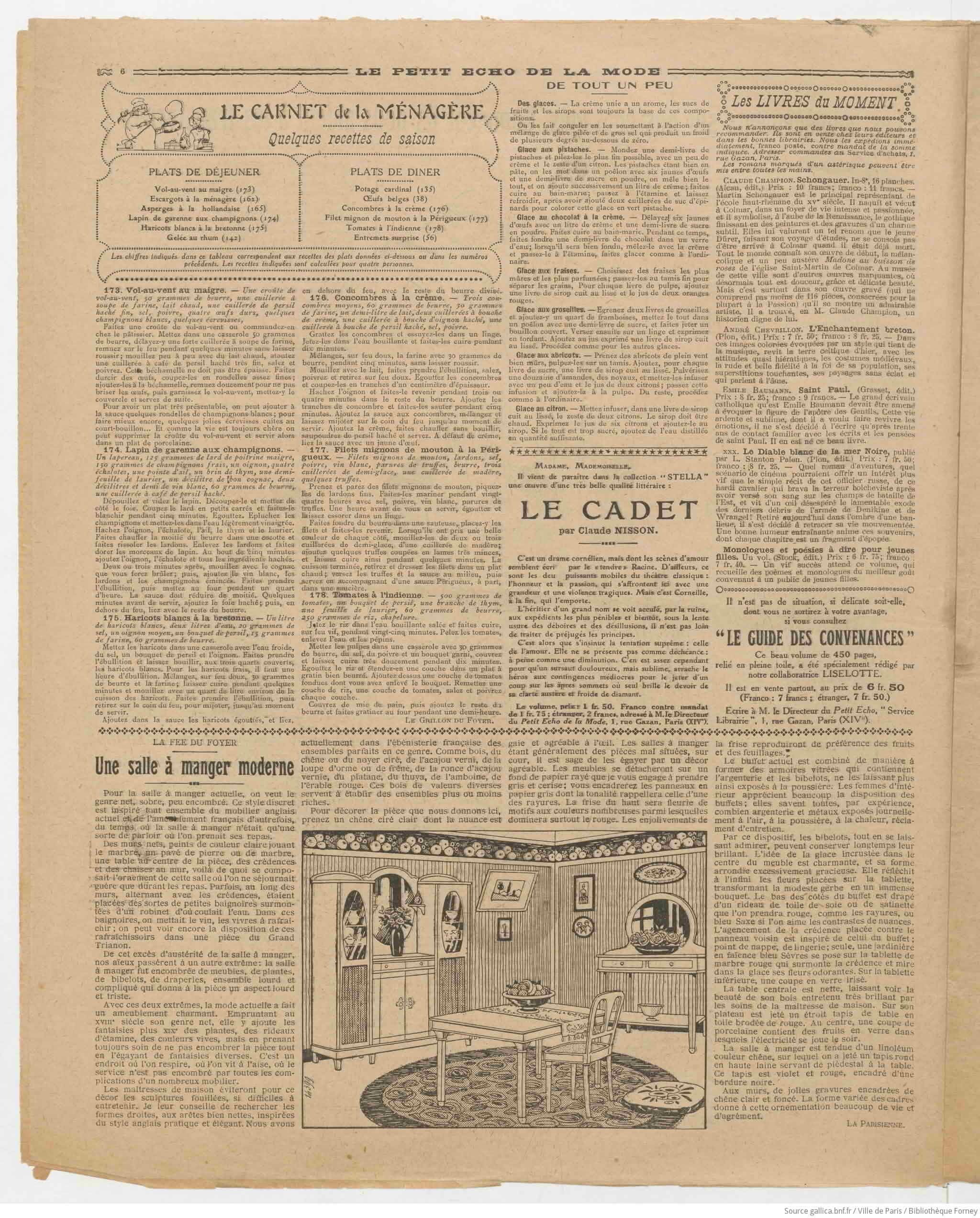 Le Petit écho de la mode Page 06 menus eet recettes 