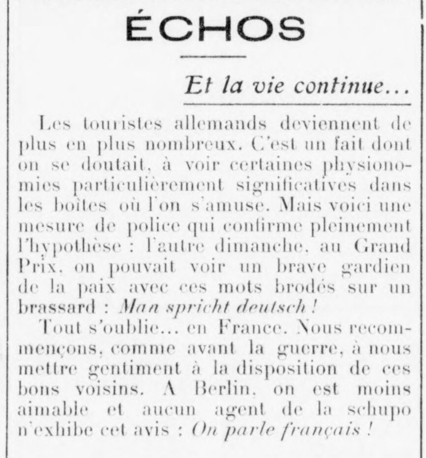 Le Funi 1925 08 02 art 02 relation franco allemande et la vie continue 2
