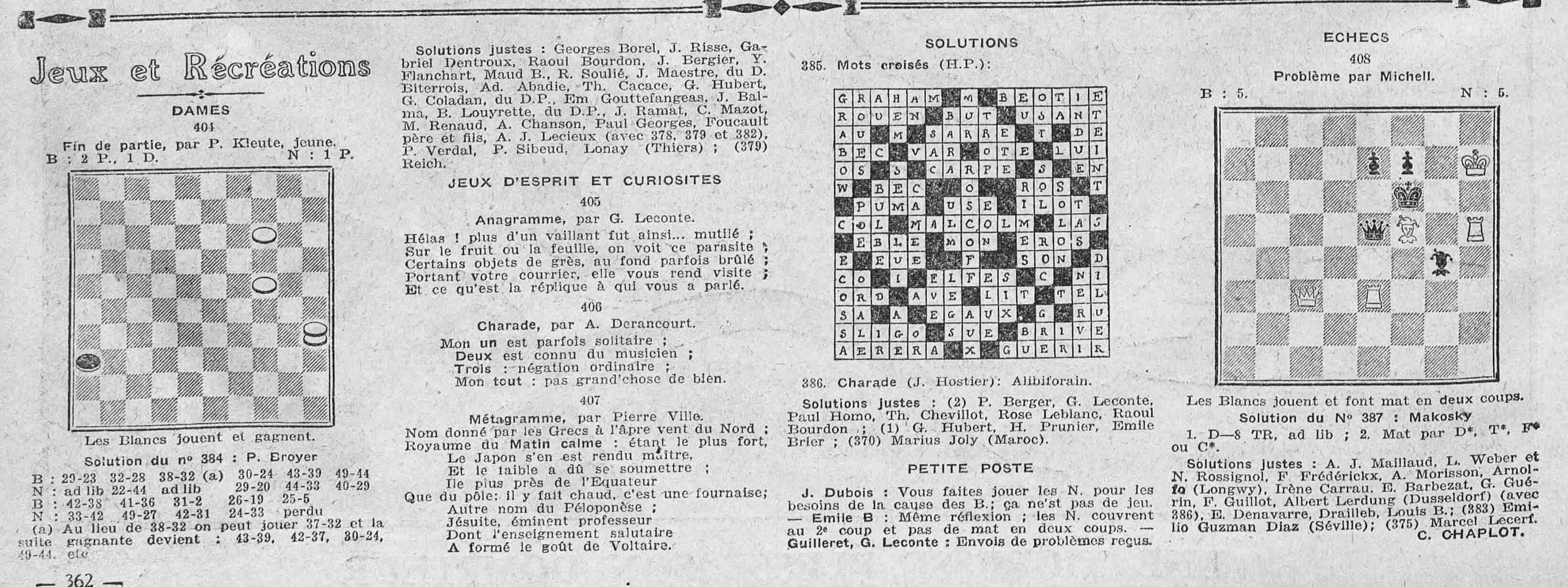 Le Petit journal illustré 1925 08 02 La Bignole's weekly recreations