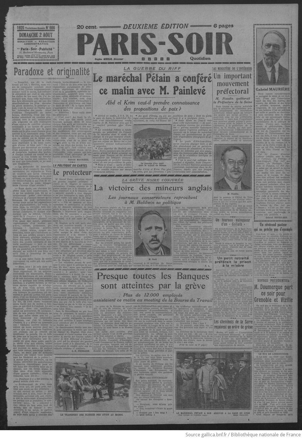 Paris soir 1925 08 02 Page 01