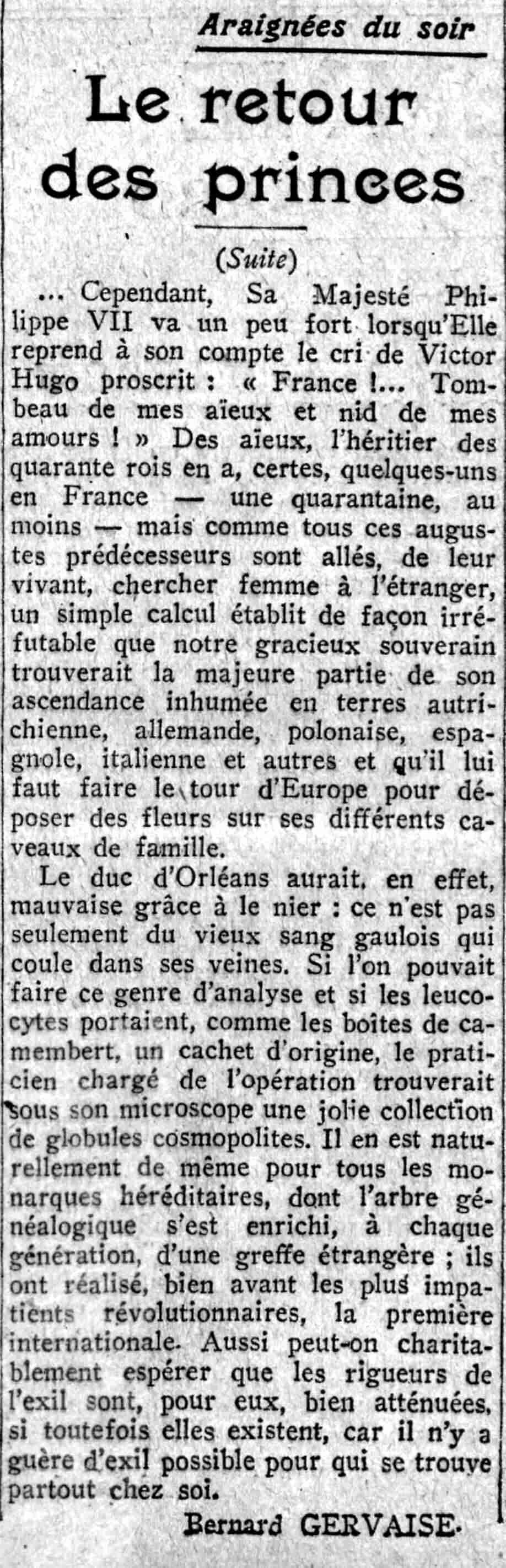 Paris soir 1925 08 09 art 01 02 le retour des princes -02-