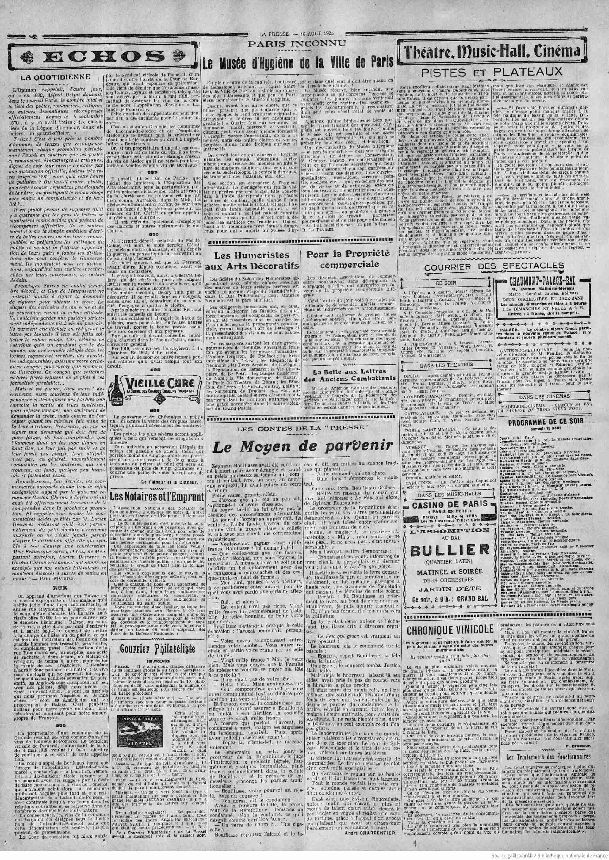 La Presse 1925 08 16 Page 02 