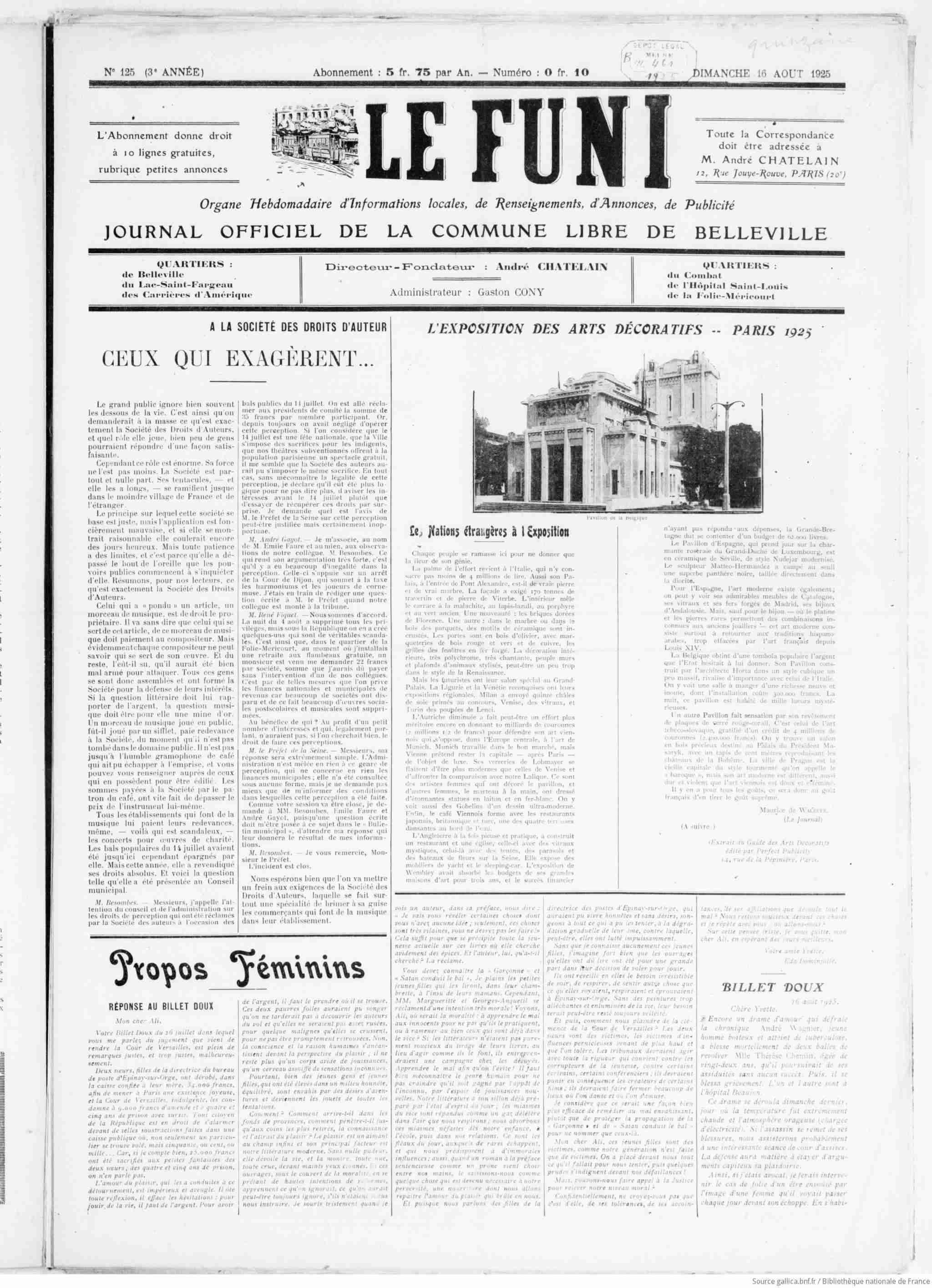 Le Funi 1925 08 16 Page 01