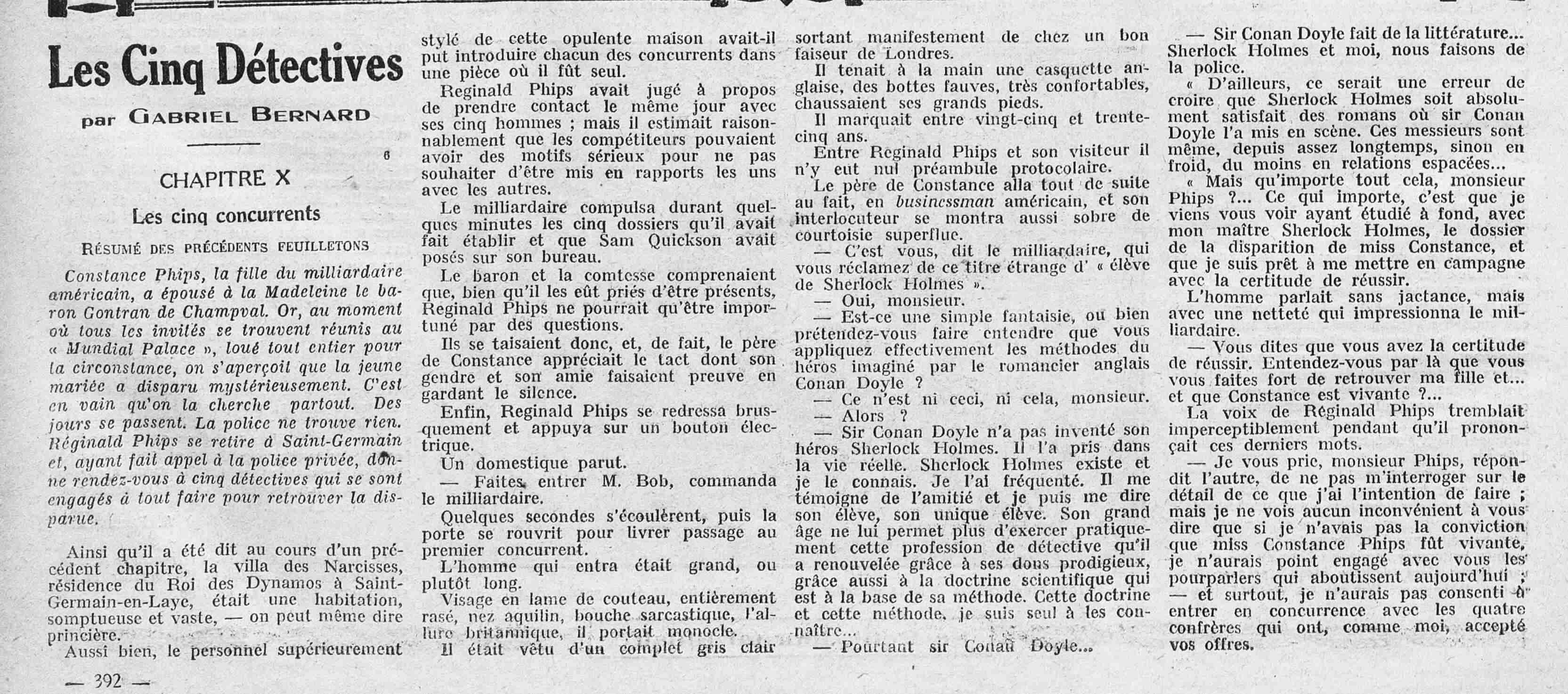 Le Petit journal illustré 1925 08 16 les cinq détectives 1