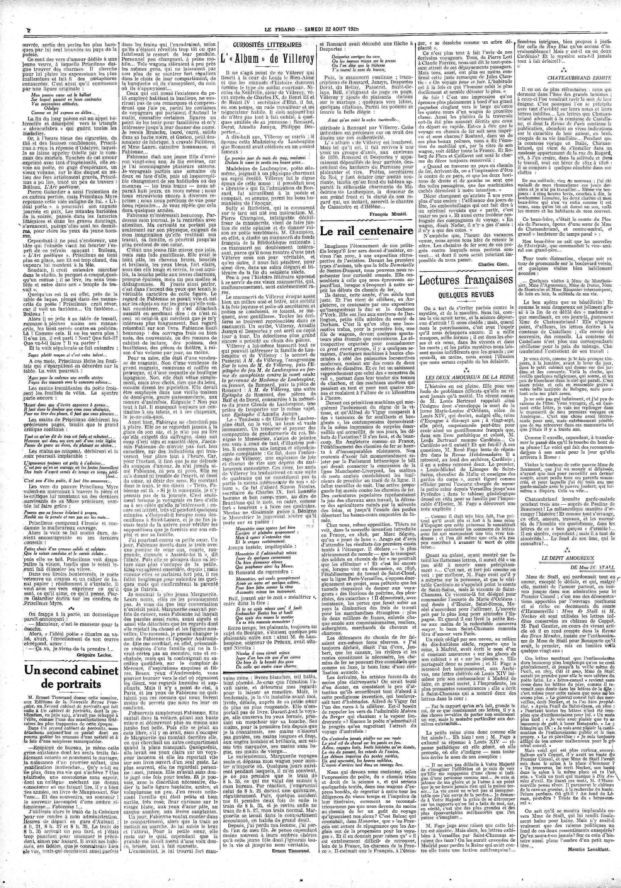 Le Figaro Supplément littéraire du 1925 08 23 Page 02