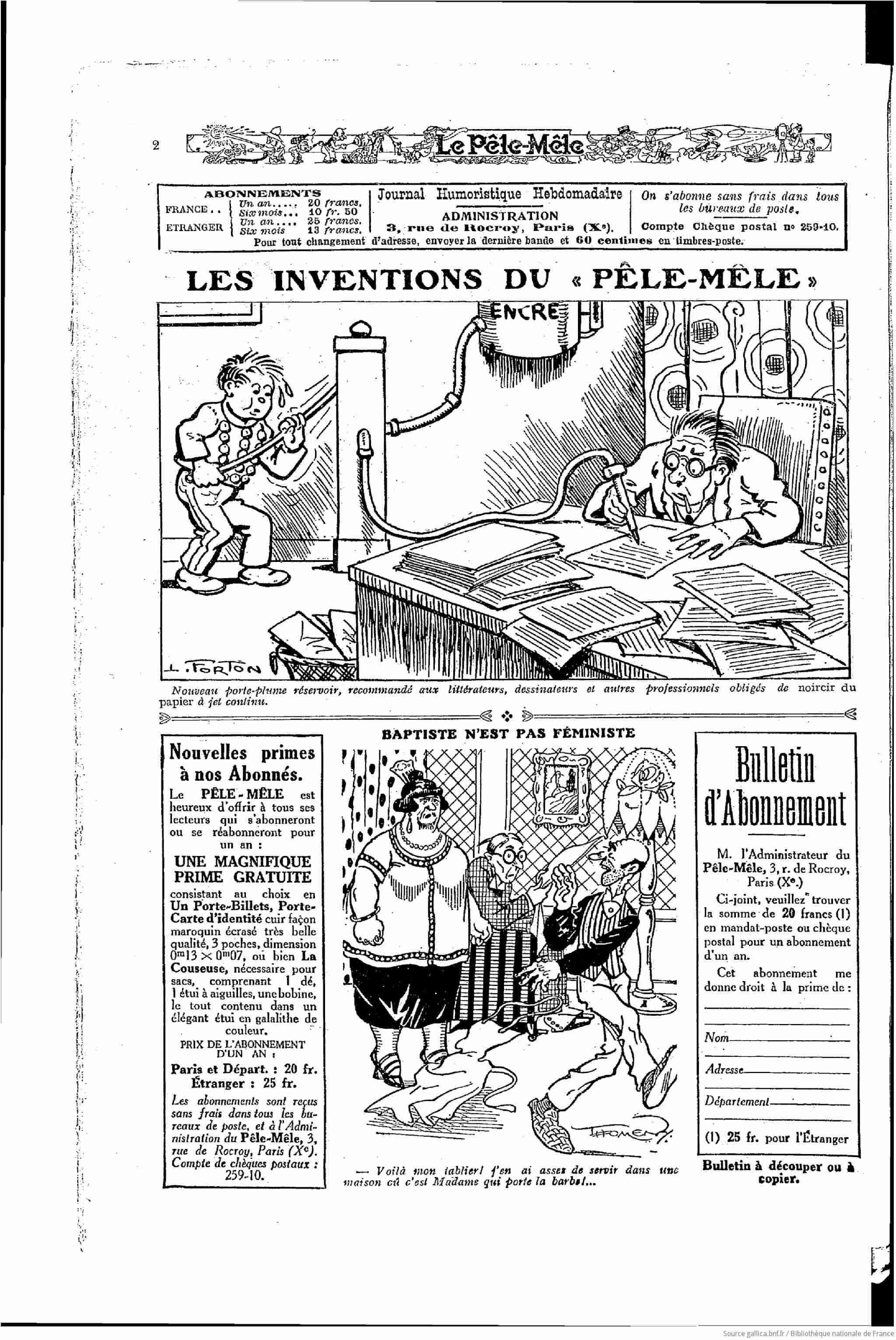 Le Pêle mêle 1925 08 23 Page 02 linvention du Pêle Mêle 2