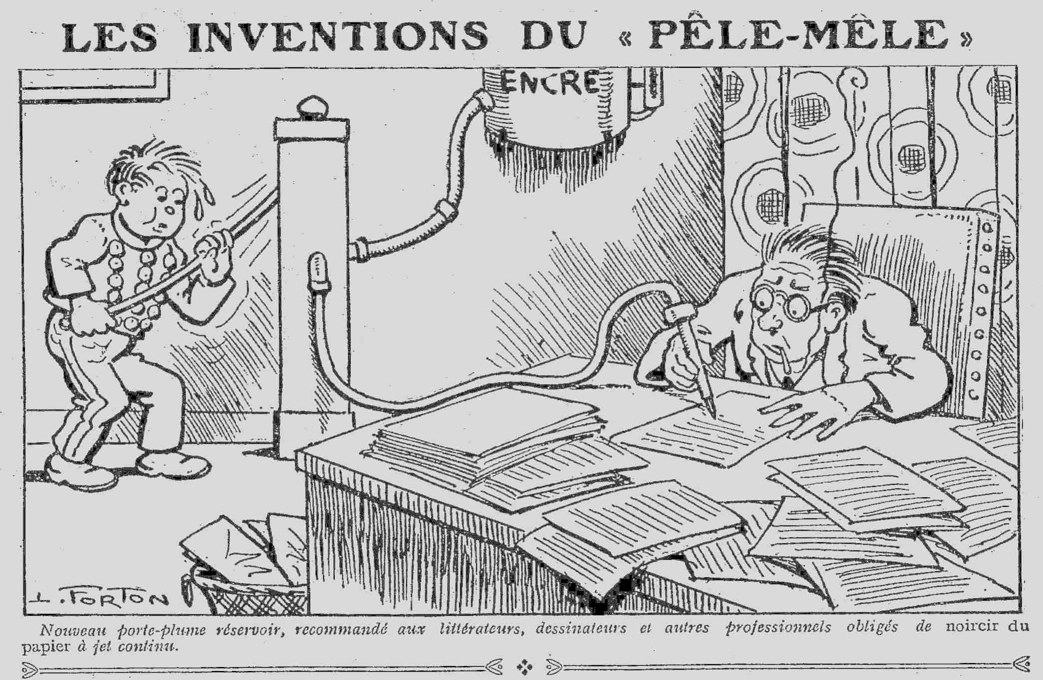 Le Pêle mêle 1925 08 23 art 02 l'invention du Pêle Mêle le stylo-plume