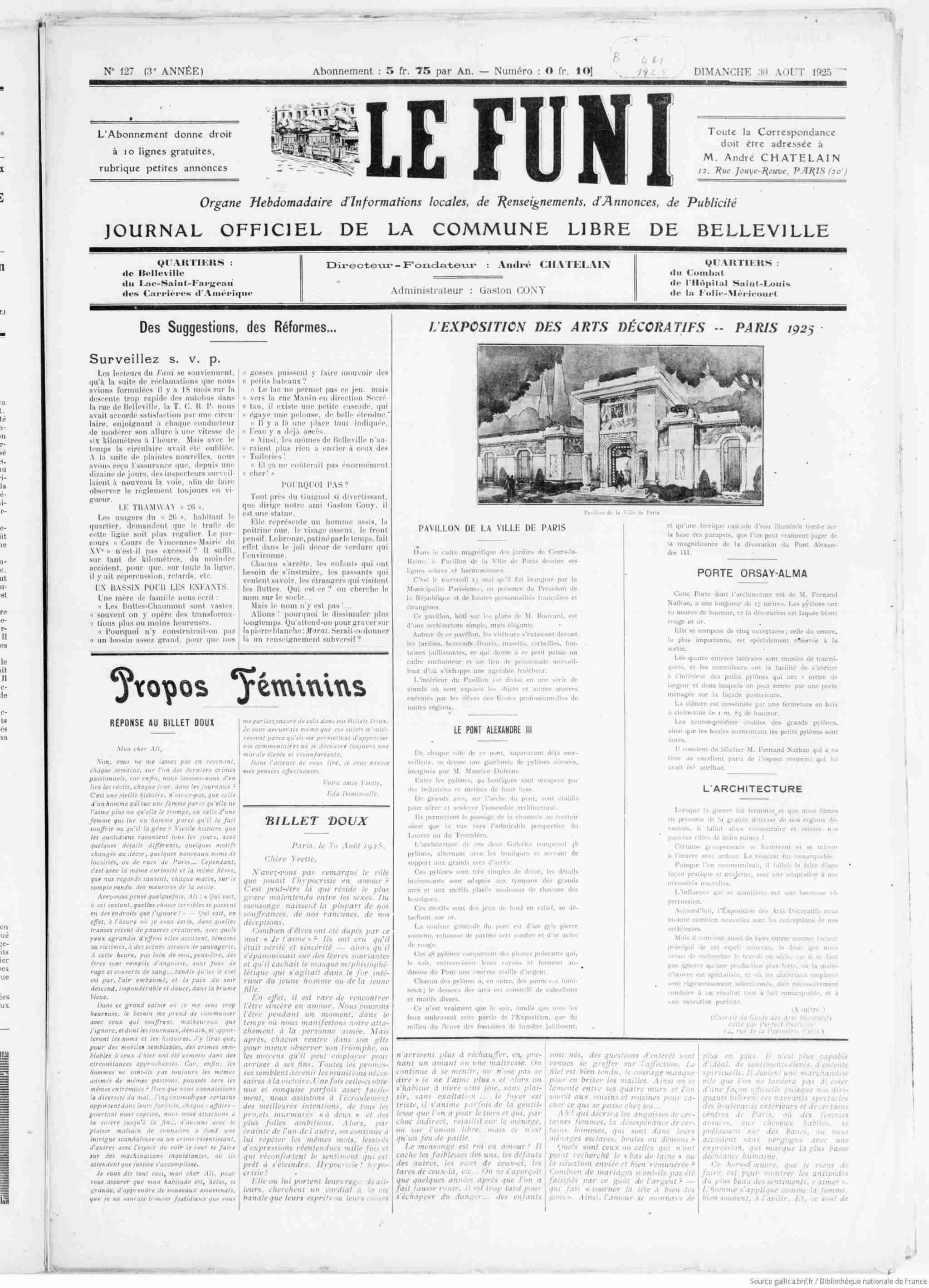 Le Funi 1925 08 30 : Page 01 