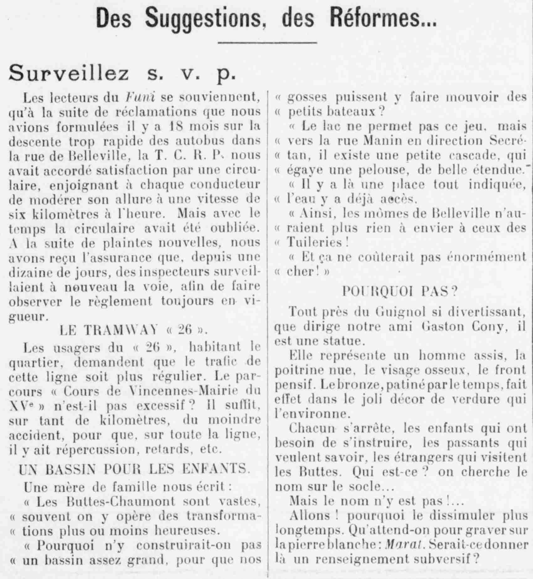 Le Funi 1925 08 30 art 01 : suggestions de réformes