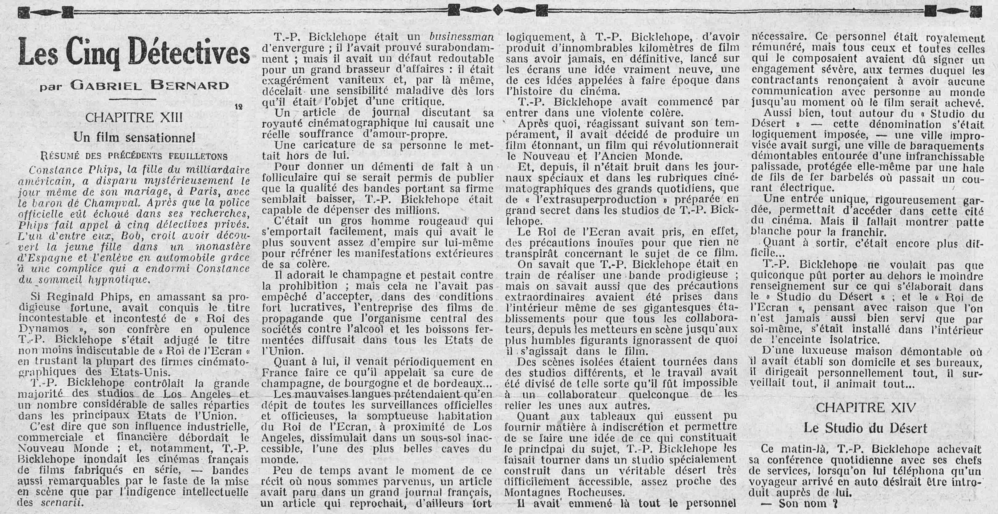 Le Petit journal illustré 1925 09 20 les cinq détectives 1