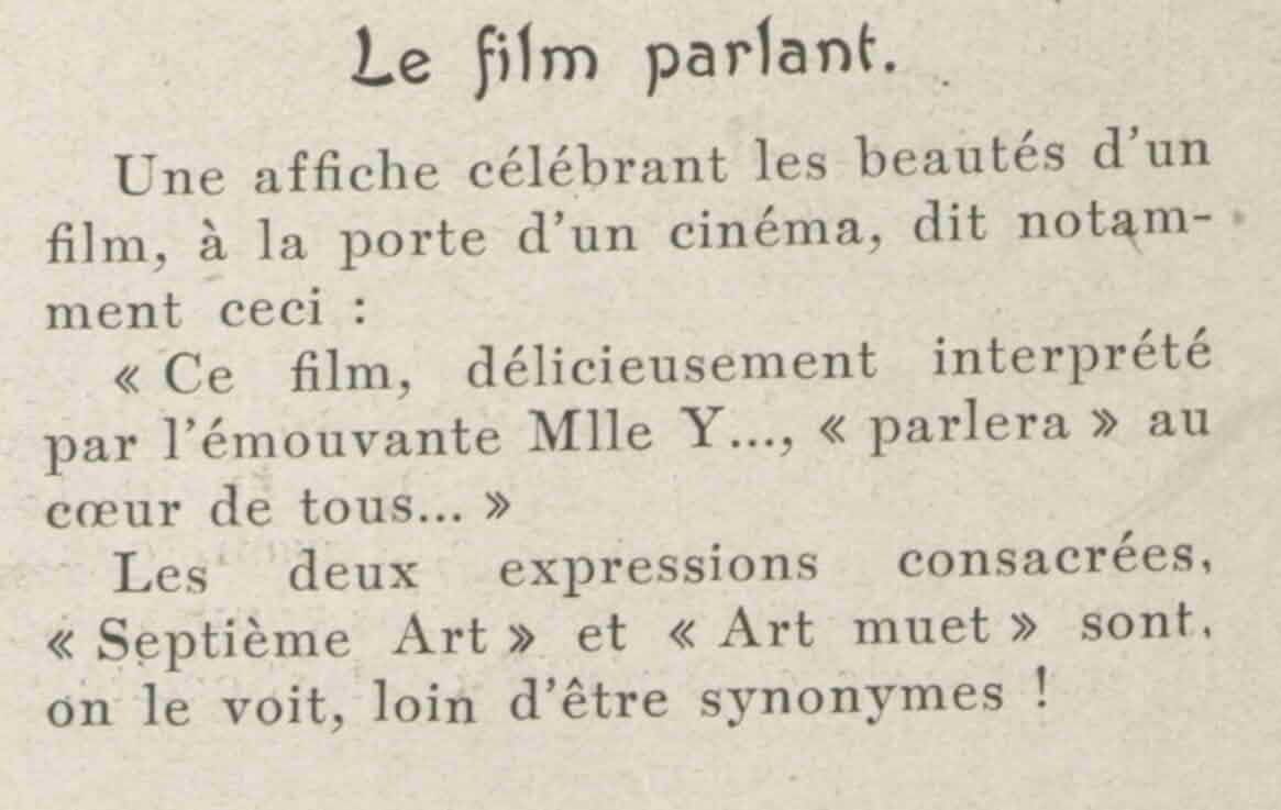 LÉclaireur du dimanche 1925 09 20 Le film parlant au coeur de tous