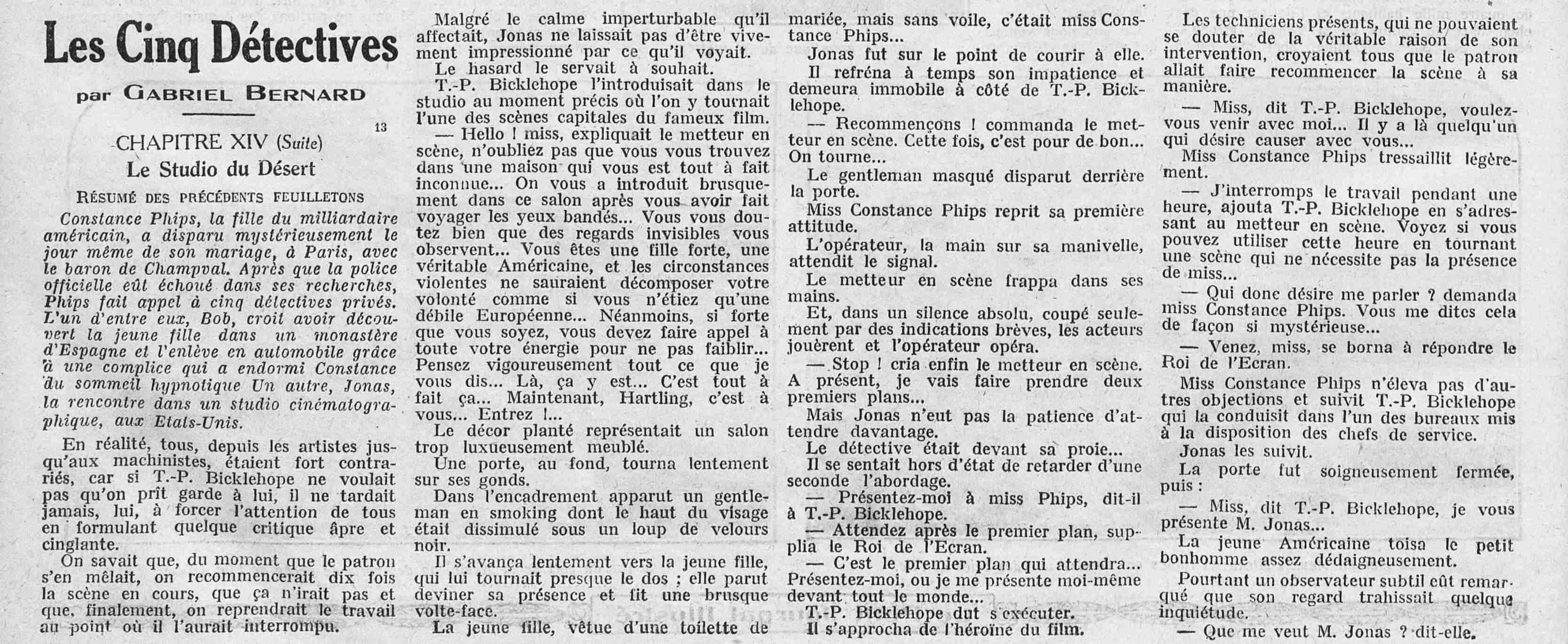 Le Petit journal illustré 1925 09 27 Cinq détectives 01