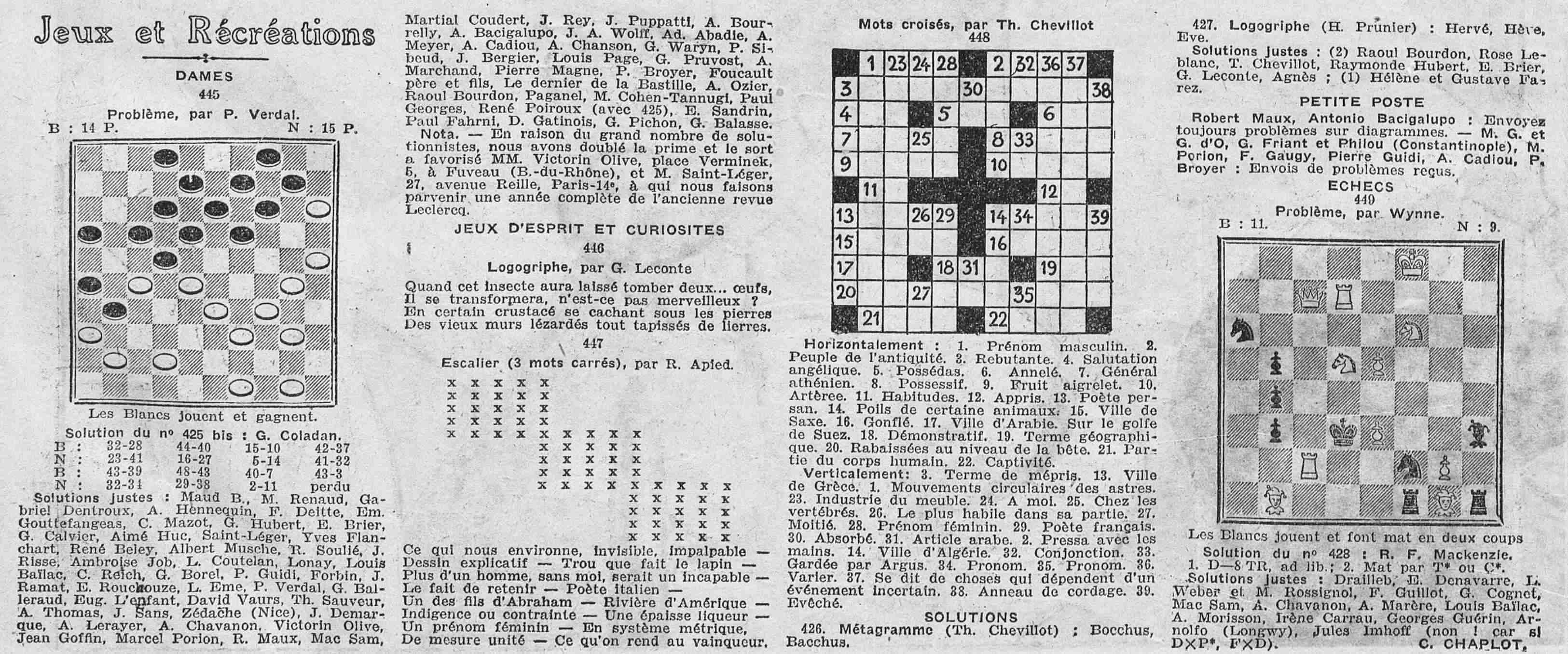Le Petit journal illustré 1925 09 27 Jeux et récréations
