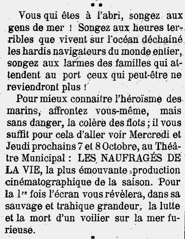 LAvenir dArcachon 1925 10 04 Gens de mer