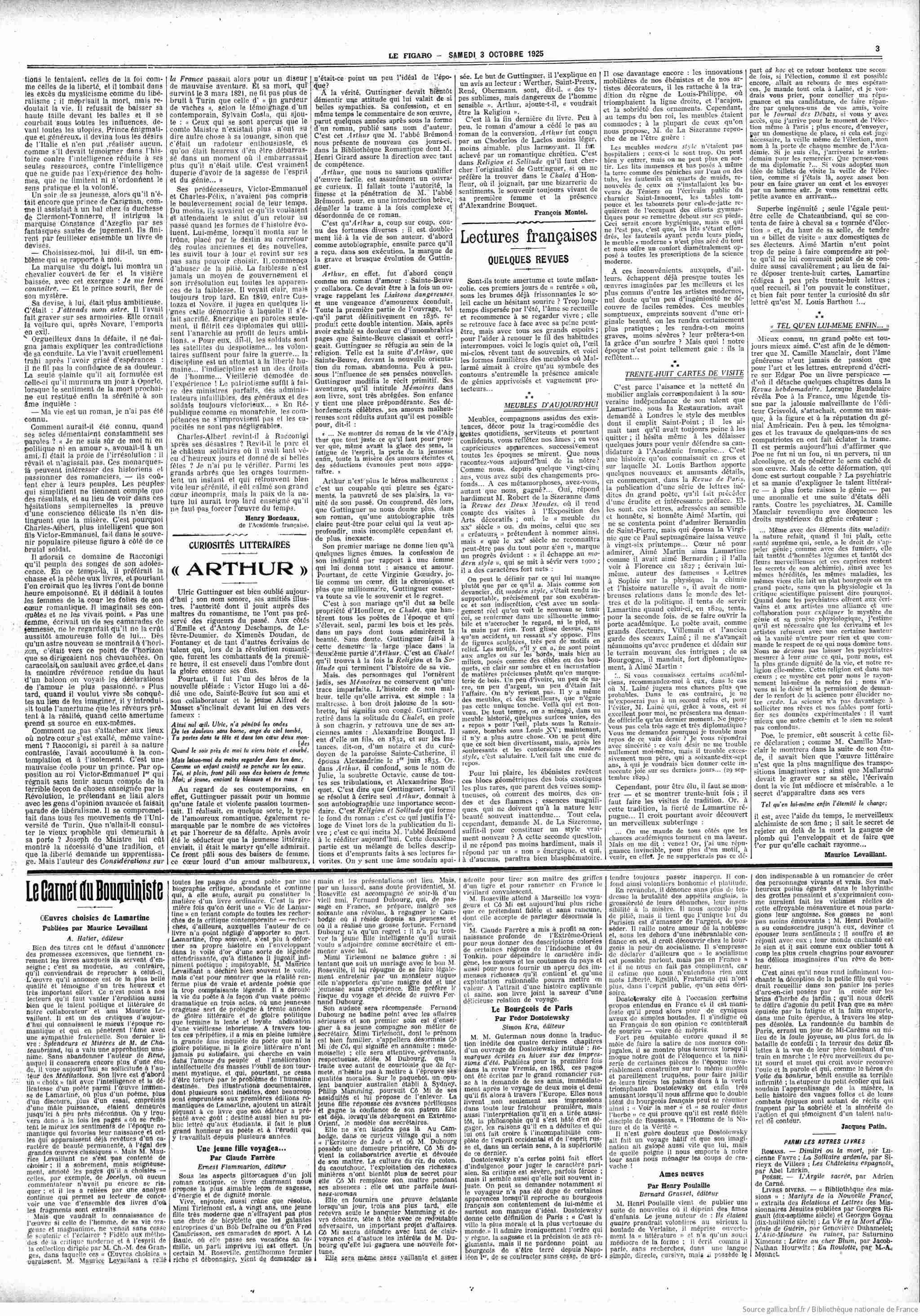 Le Figaro littéraire 1925 10 04 Page 3