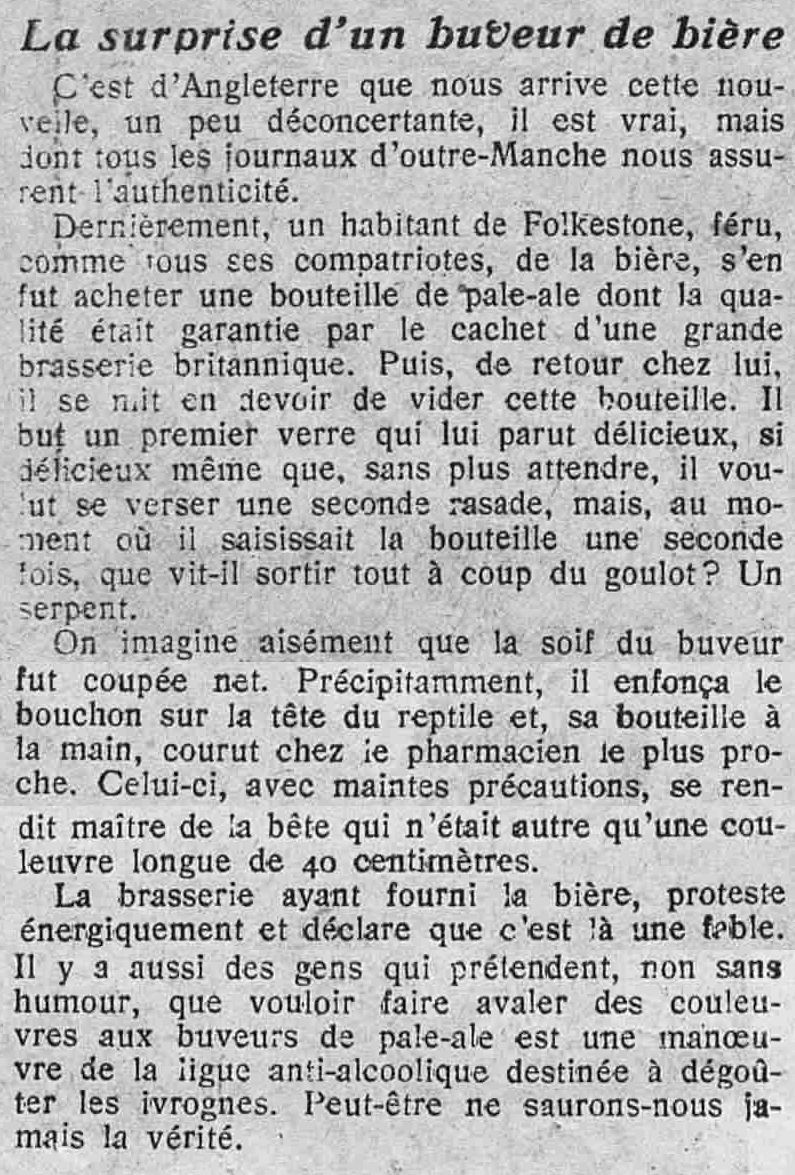 Le Petit journal illustré 1925 10 11 la surprise du buveur de bière