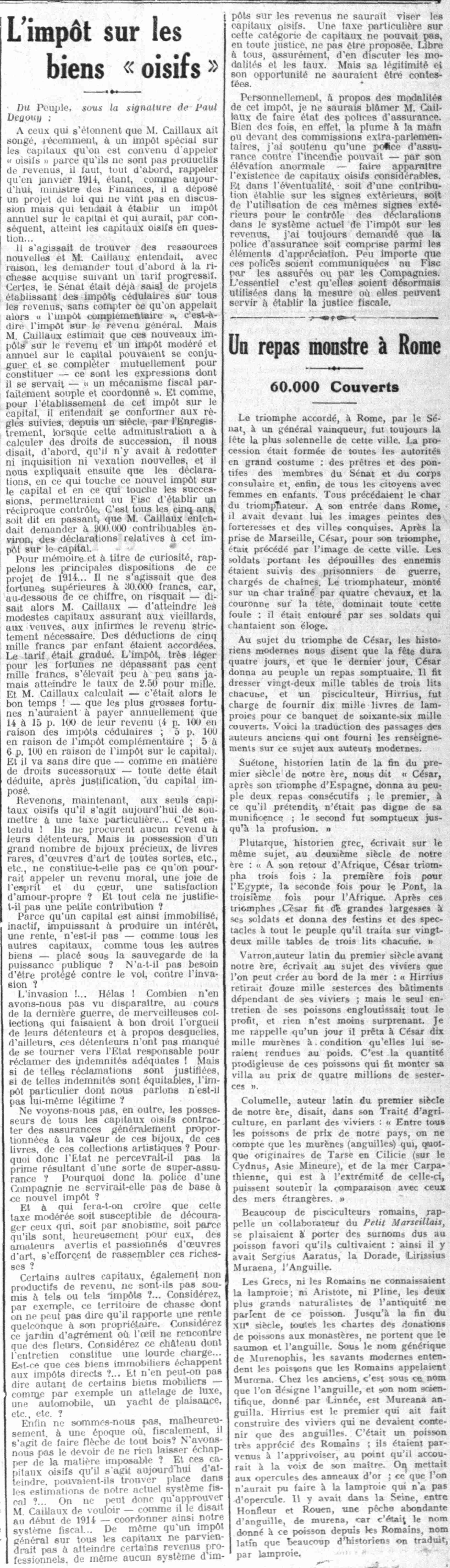 La Justice 1925 10 18 L'impôt sur les biens oisifs