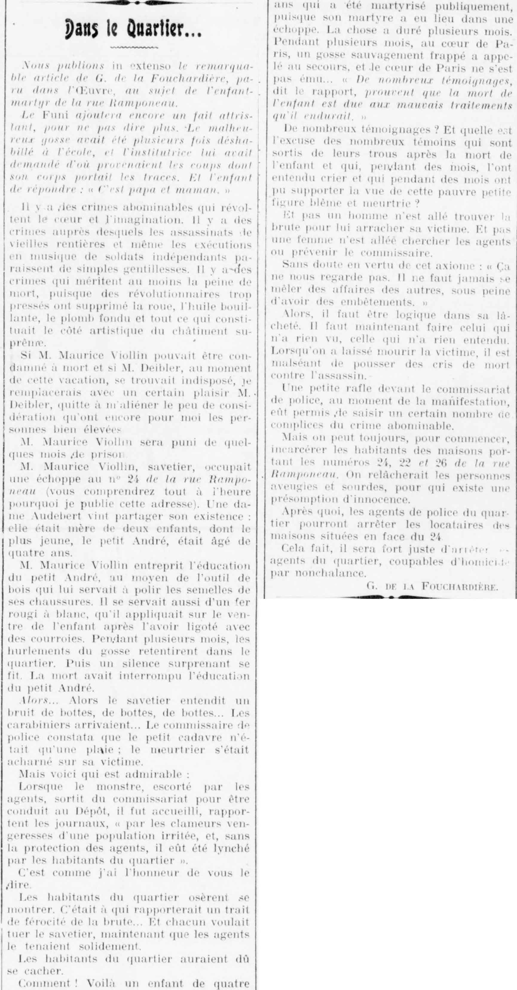 Le Funi 1925 10 18 02 L'enfant martyr de la rue Ramponeau