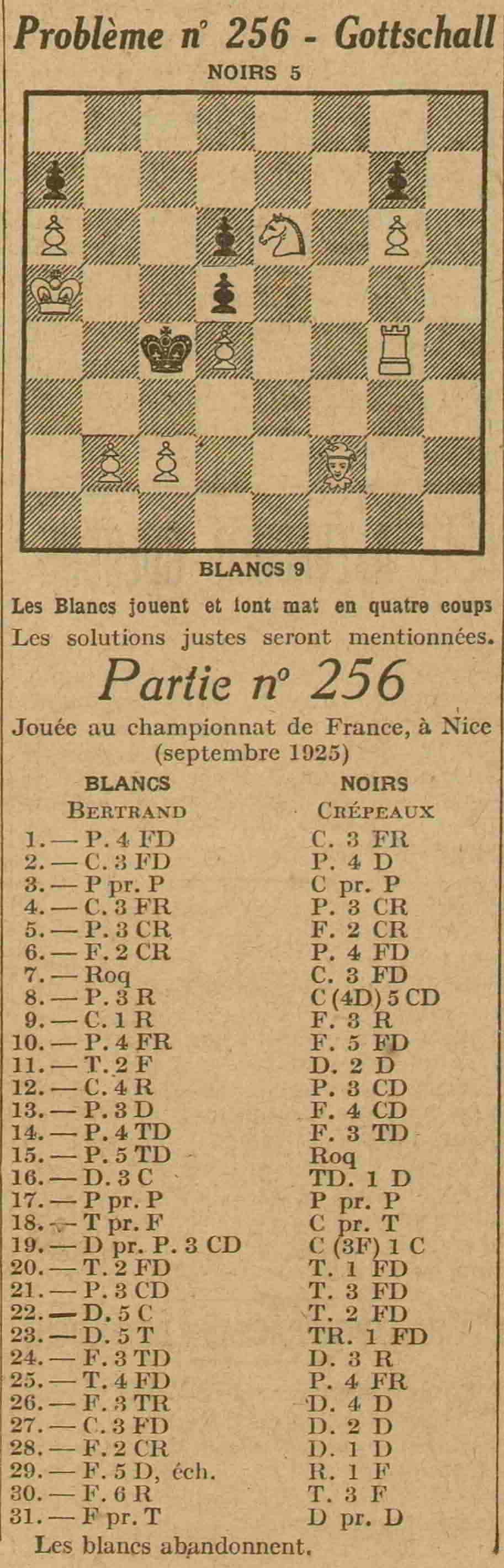 Excelsior 1925 10 25 04 échecs partie 256