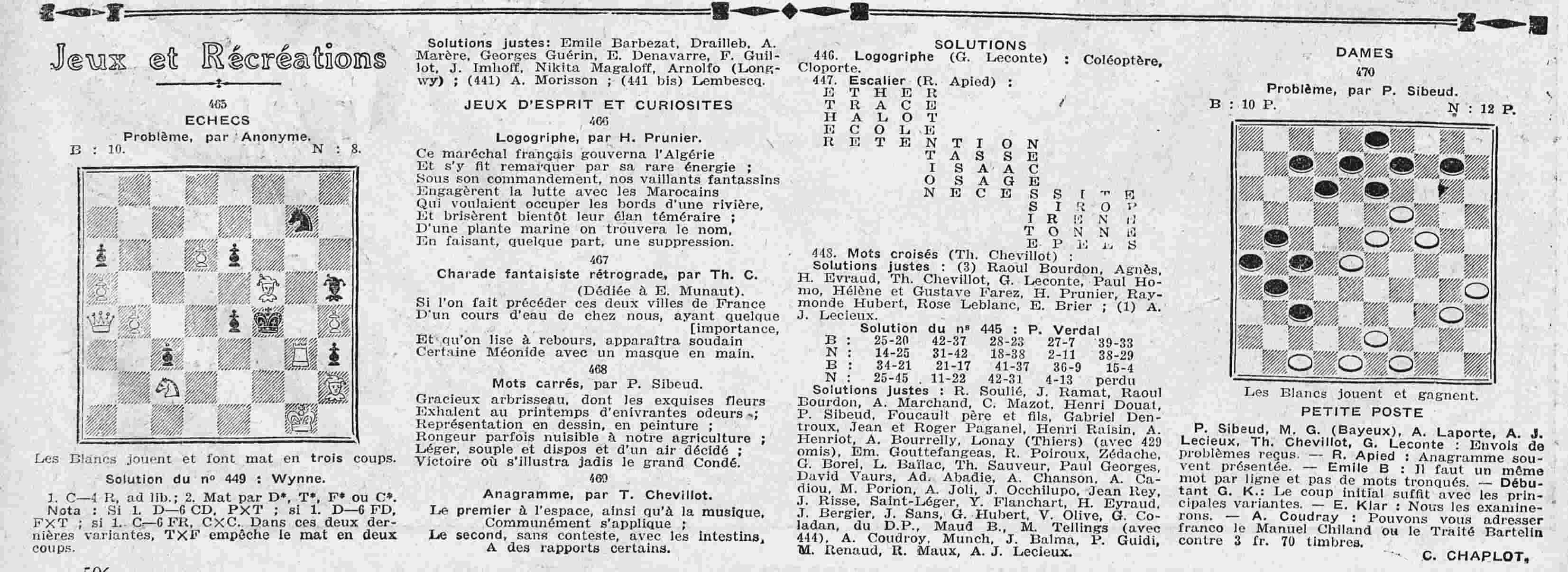Le Petit journal illustré 1925 10 25 02 jeux et récréations