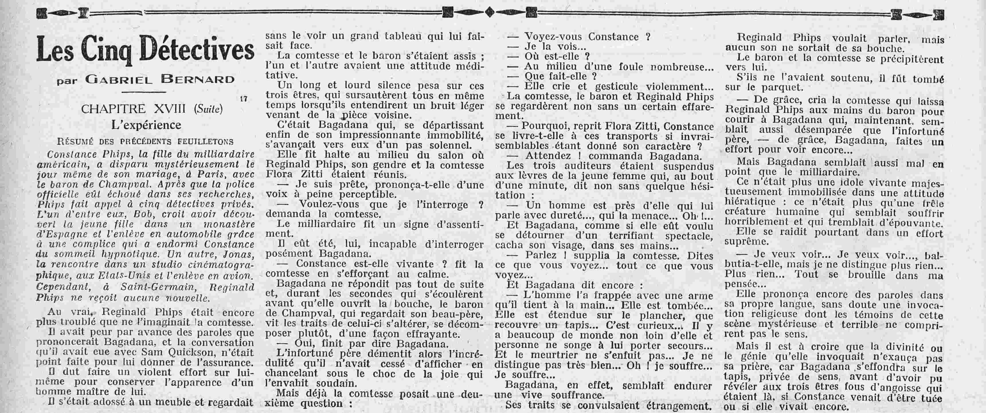 Le Petit journal illustré 1925 10 25 08 cinq détectives