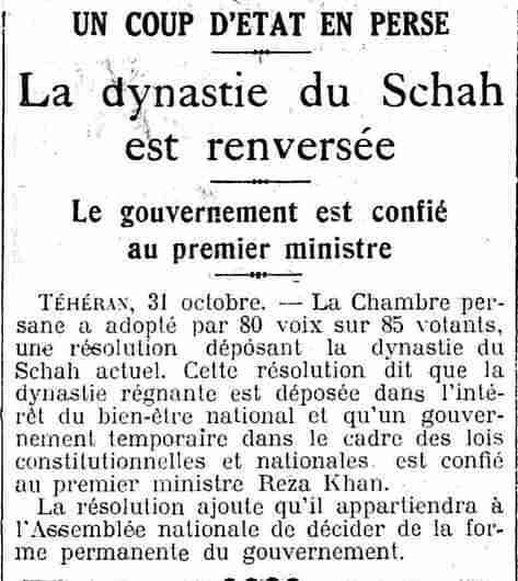 Figaro 1925 11 01  coup détat en Perse