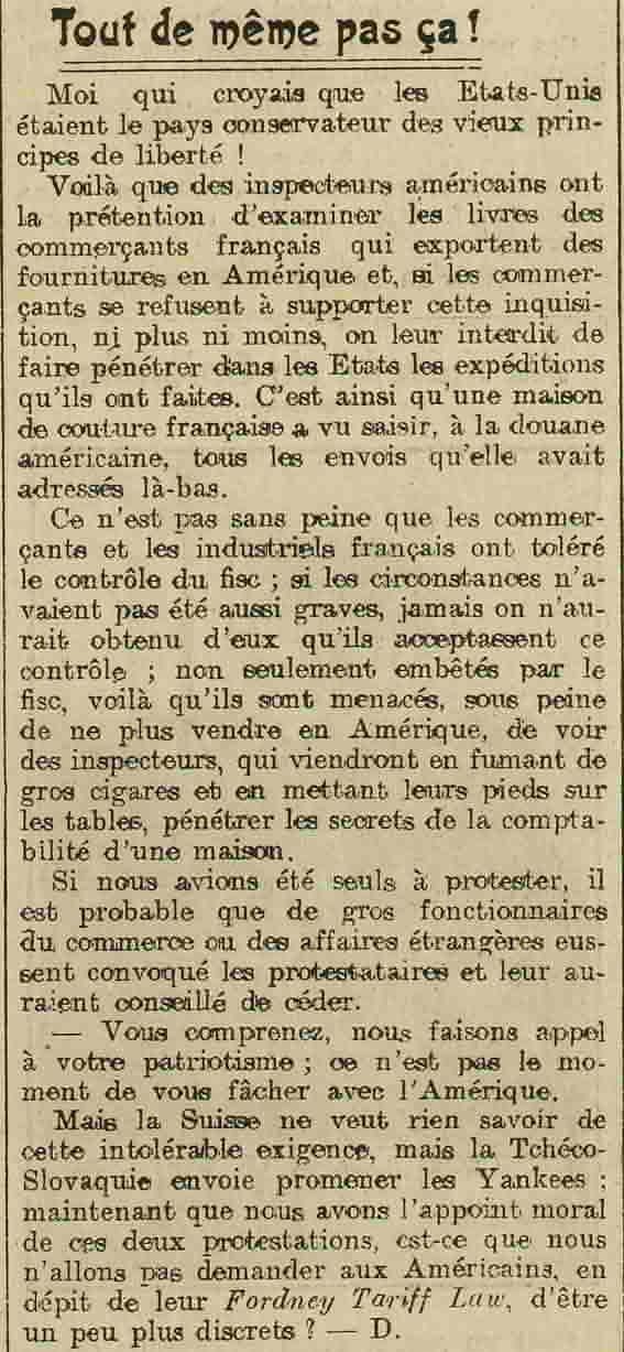 LOeuvre 1925 11 08 le fisc américain eut contrôler les exportateurs français