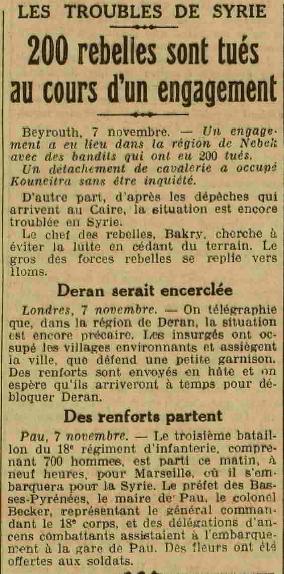 LOeuvre 1925 11 08  Troubles en Syrie
