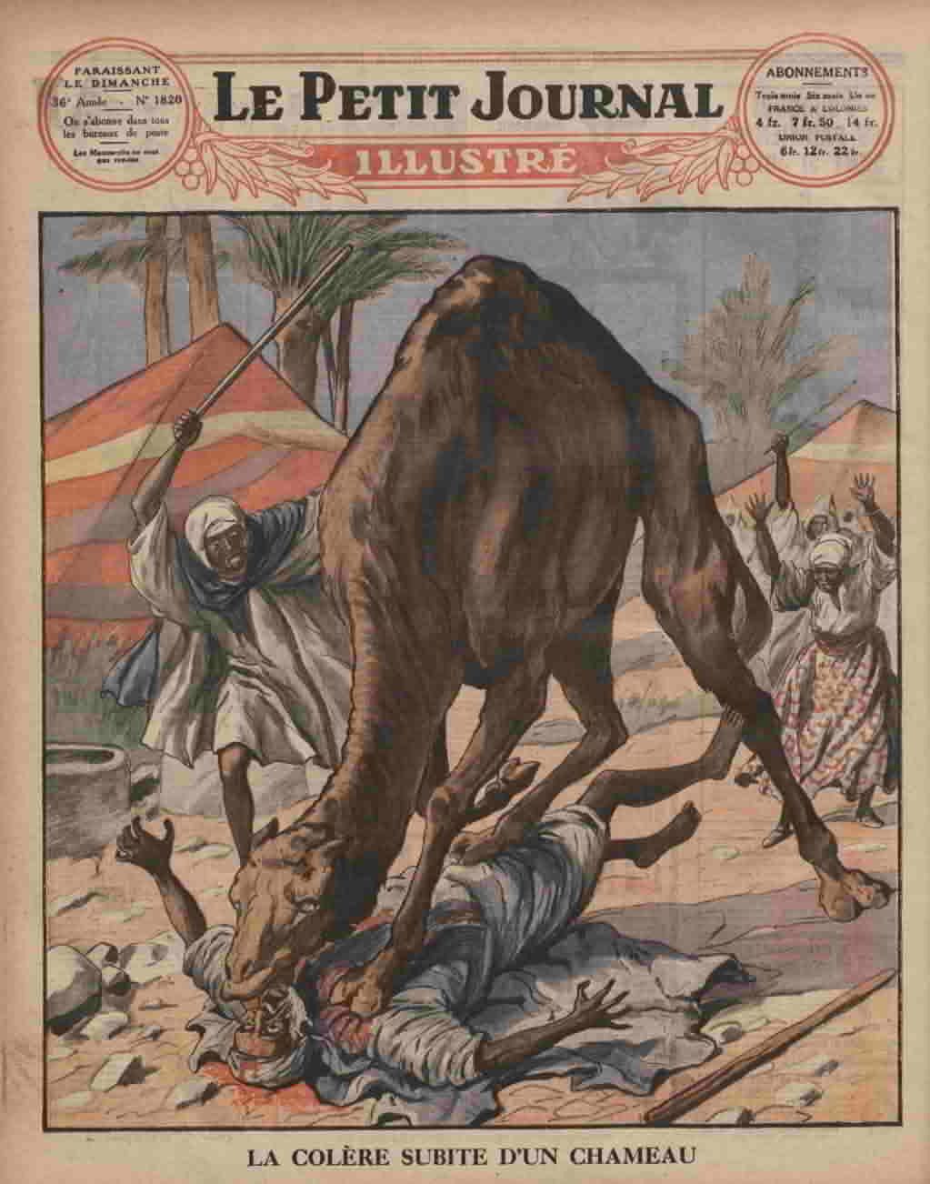 Le Petit journal illustré 1925 11 colère du chameau