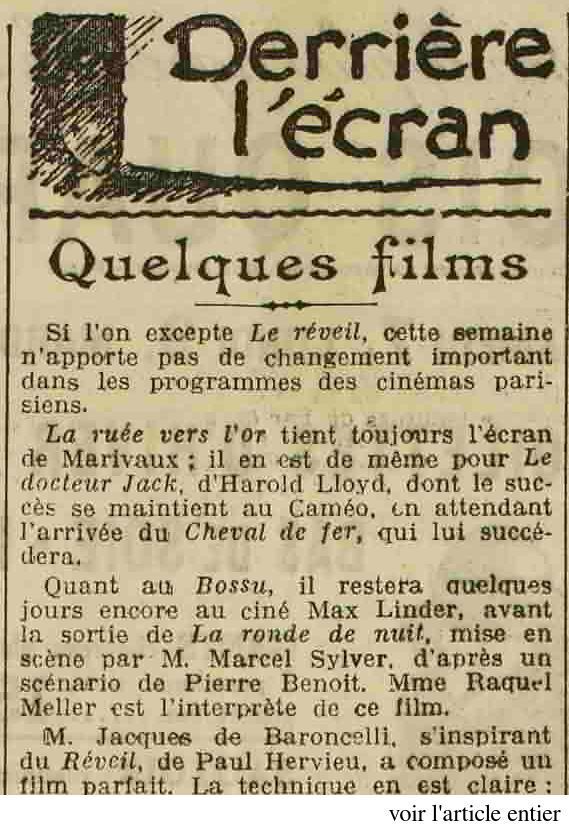 LOeuvre 1925 11 08  derrière lécran