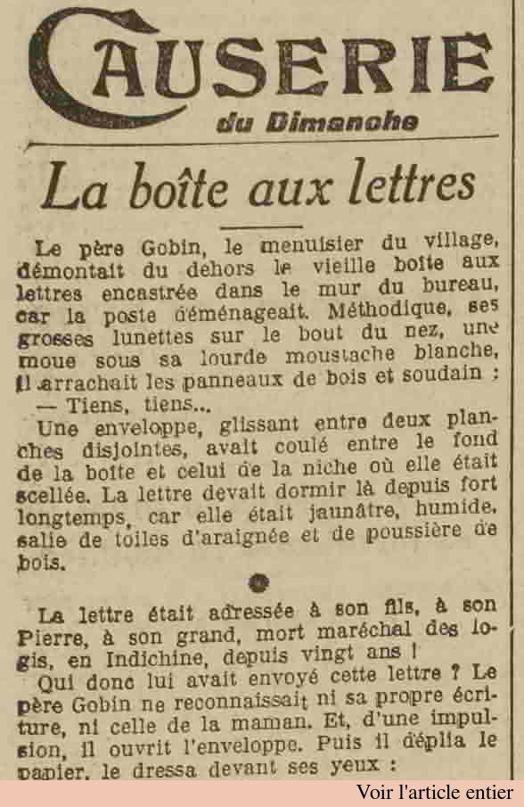 v Le Grand écho du Nord 1925 11 08 01 La lettre perdue